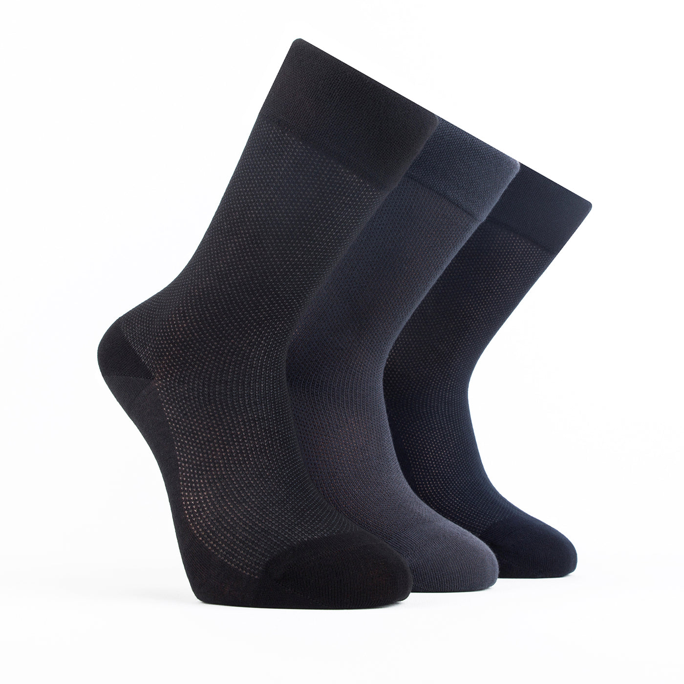 Bambooven Calcetines ligeros para vestir y pantalones para hombre, súper suaves, bambú de primera calidad, sin olores y transpirables, calcetines hasta la pantorrilla, calcetines redondos (paquete de 3) -509