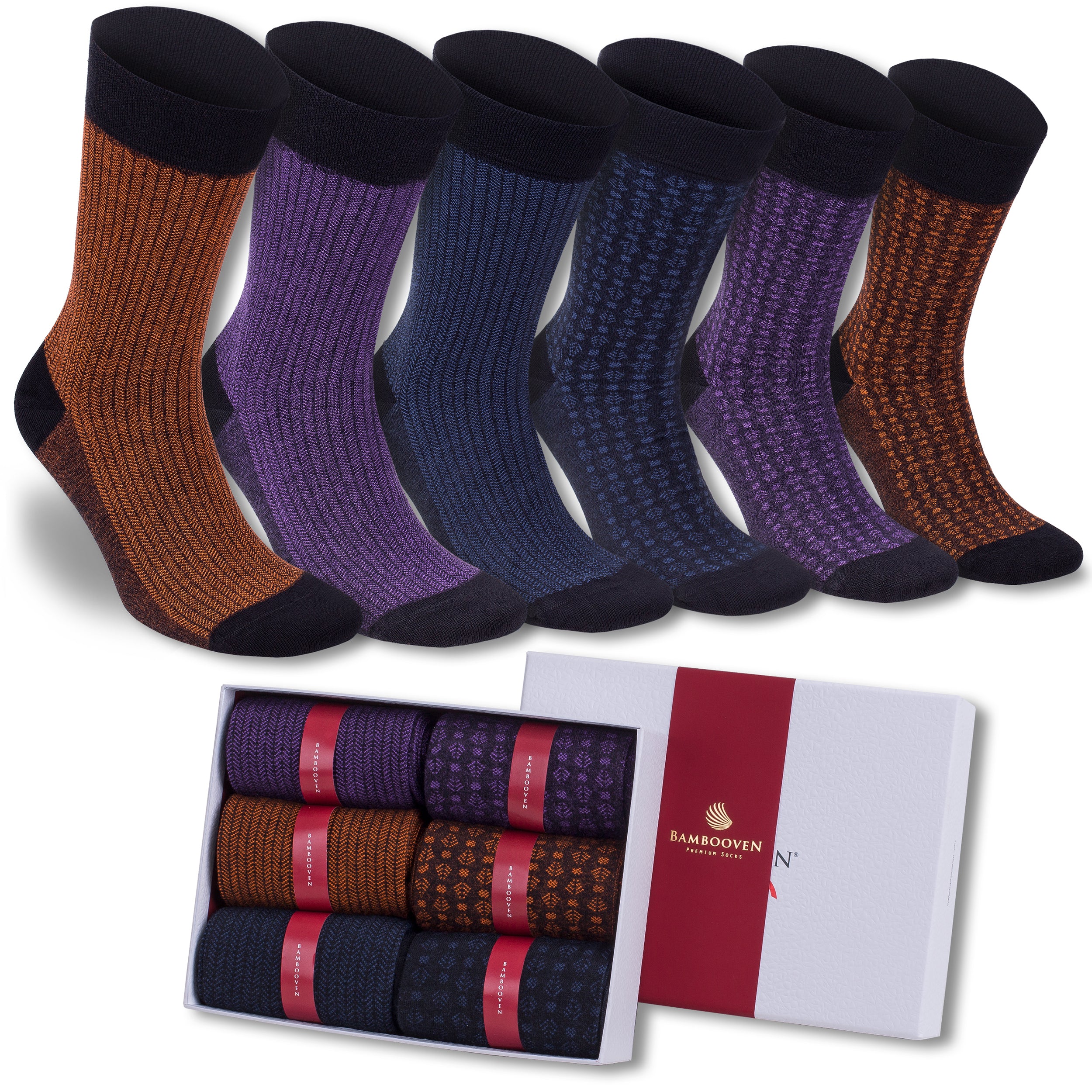 Lot de 6 paires de chaussettes en bambou pour homme - 623