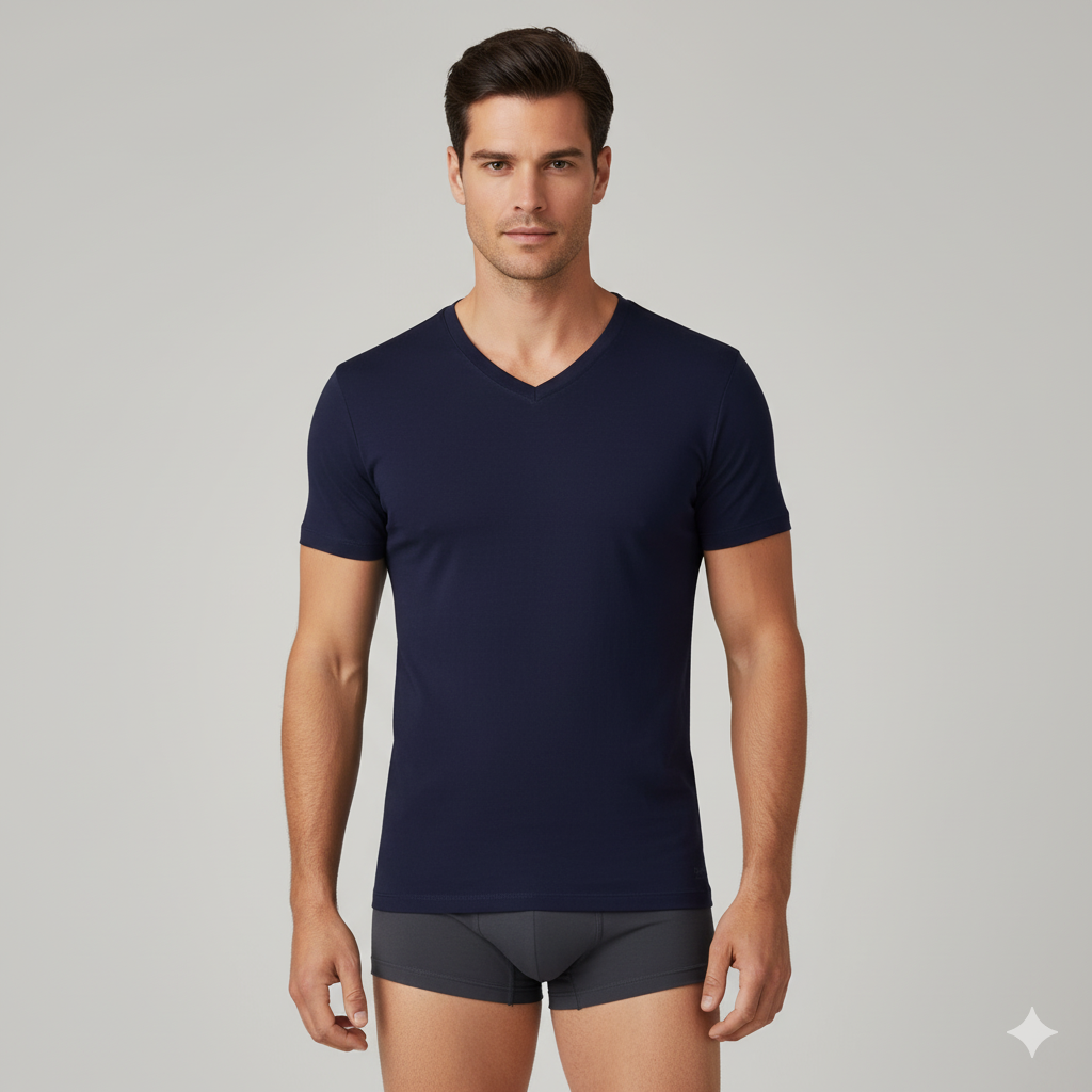 Men's Bamboo V-Neck Undershirt (3 Pack) - Bambooven