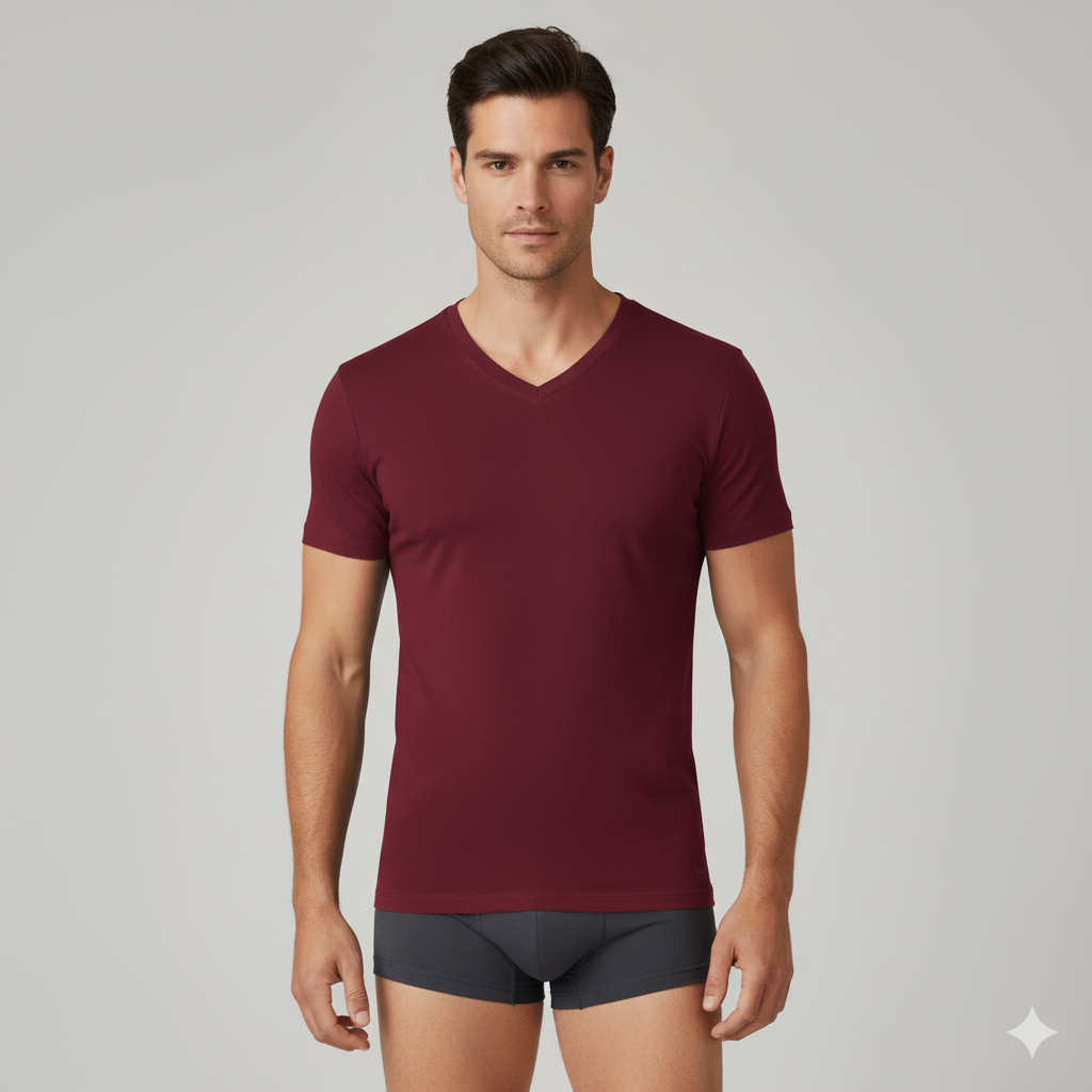 Men's Bamboo V-Neck Undershirt (3 Pack) - Bambooven