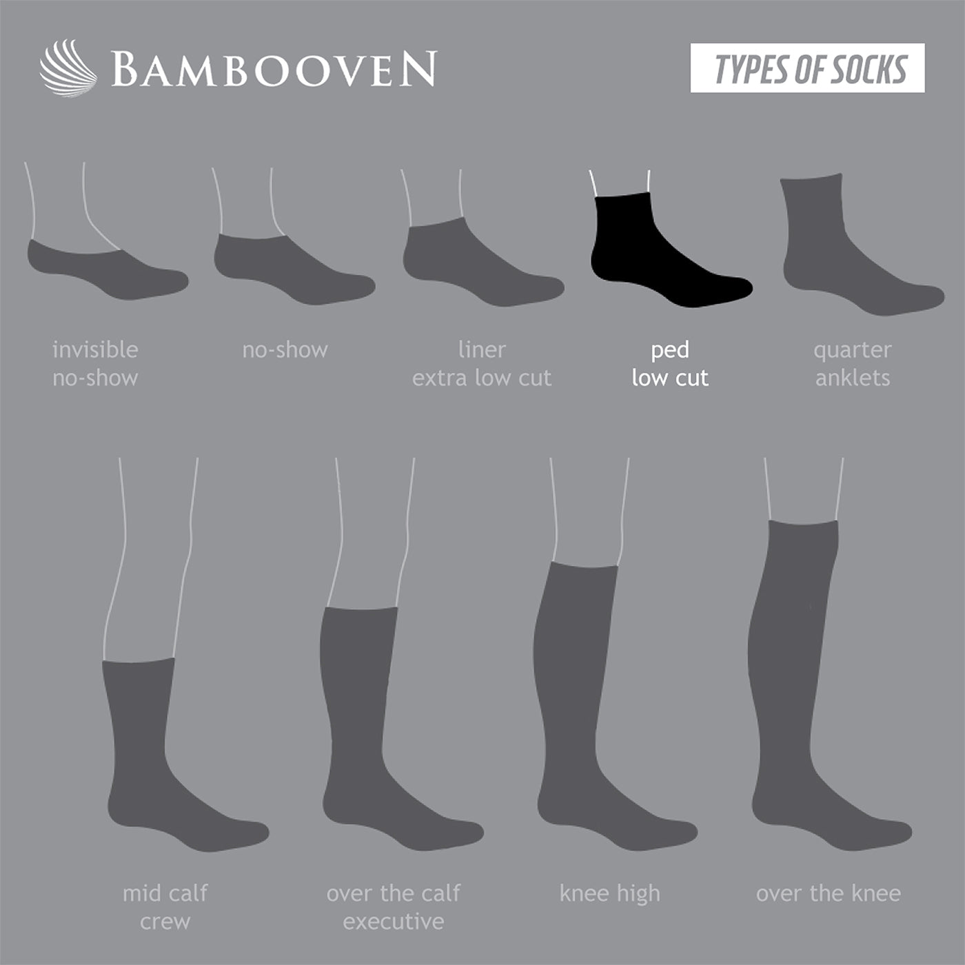 Chaussettes légères Bambooven pour homme (lot de 8) 621