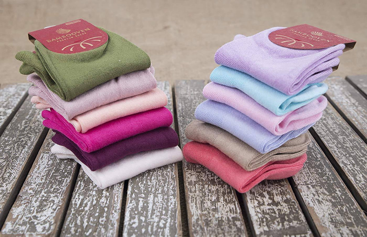 Women’s Bamboo Ankle Socks 3-Pack, Orchid, Coral & Blue