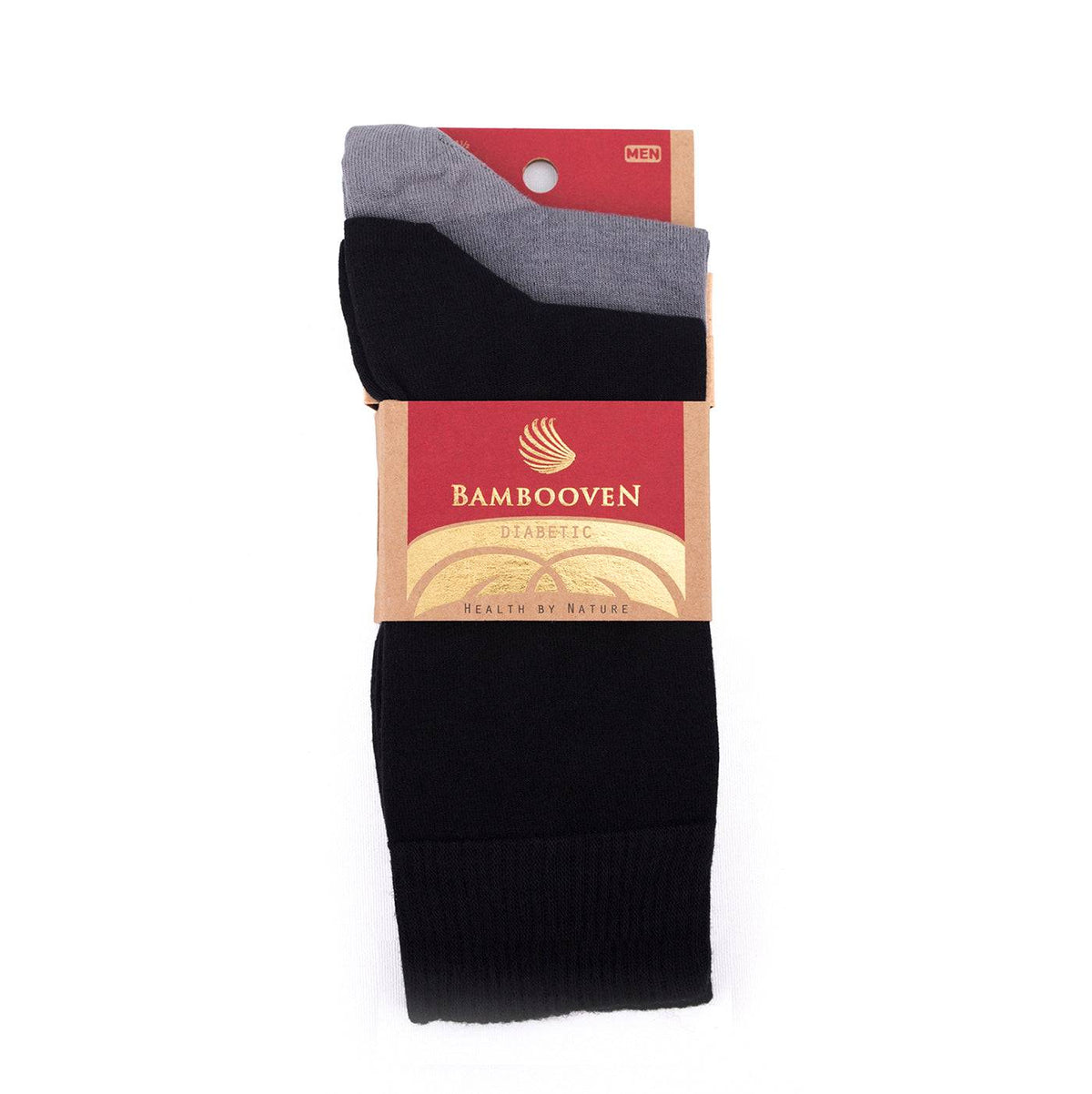 Men’s Bamboo Diabetic Dress Socks Multi-Pack, Grey & Black