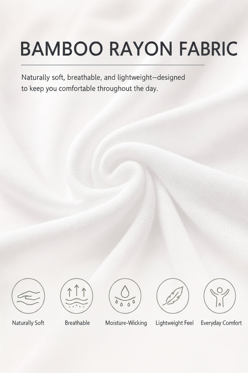 Bambooven crew neck undershirt bamboo rayon fabric infographic