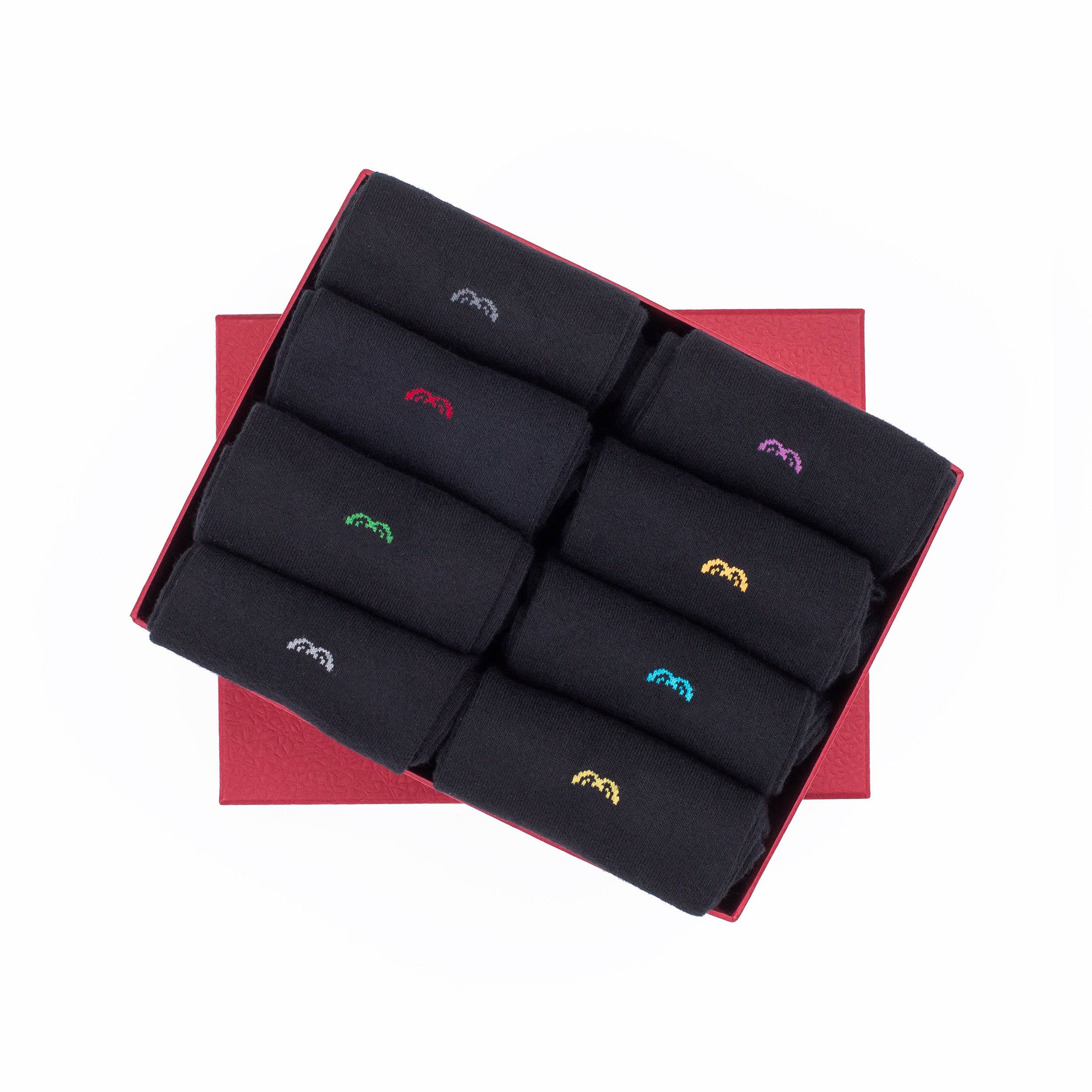 Men’s Bamboo Dress & Trouser Socks 'Black" 8-Pack - 633 - Bambooven