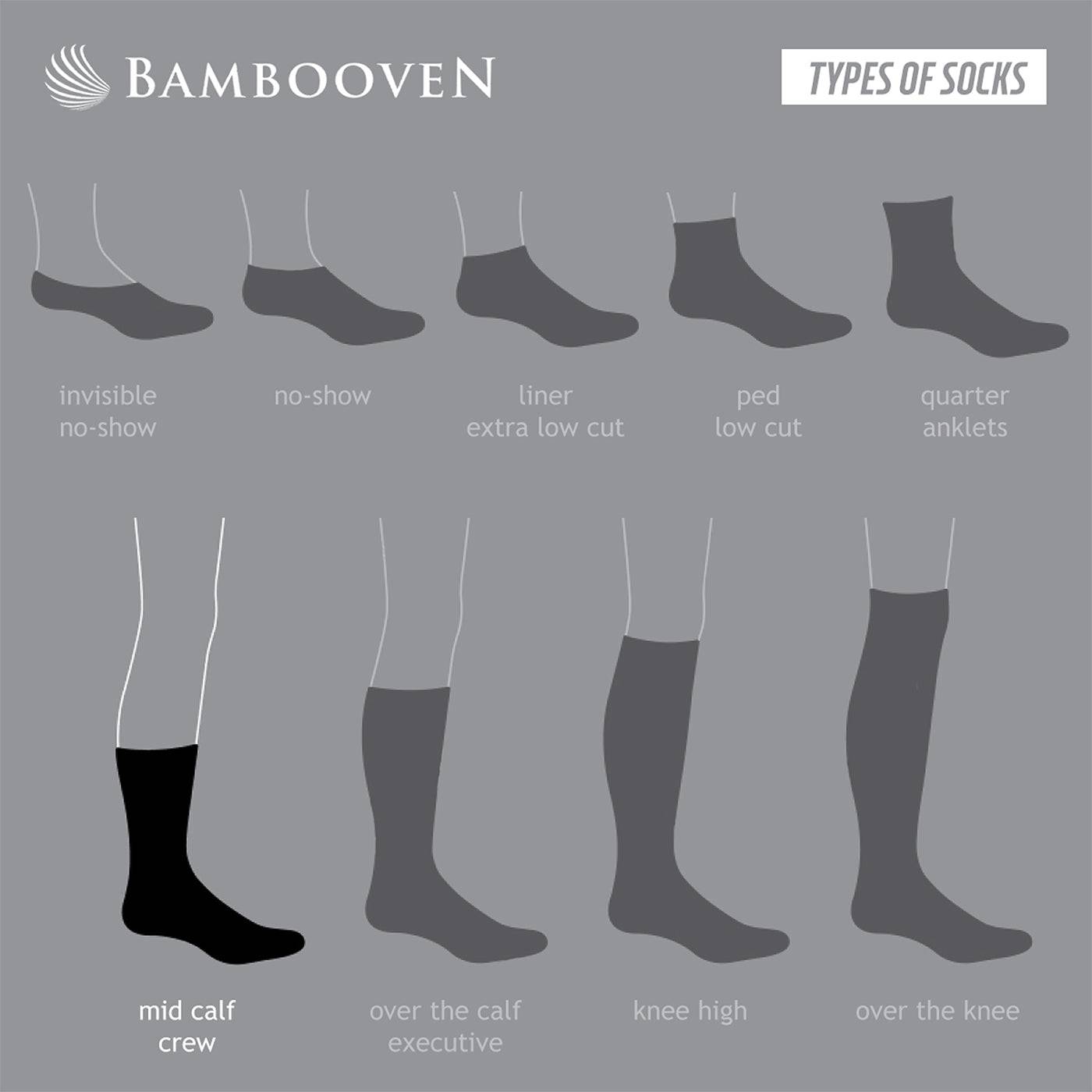 Men’s Bamboo Lightweight Dress & Trouser Socks - (8 Pack) 636 - Bambooven