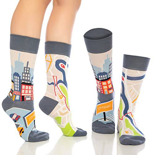 Fun Crew Socks for Men and Women – Colorful Cotton Novelty 6-Pack - Bambooven