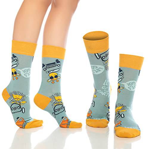 Fun Crew Socks for Men and Women – Colorful Cotton Novelty 6-Pack - Bambooven