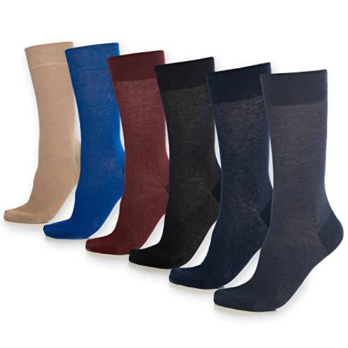 Crew Socks for Men and Women Colorful Cotton 6-Pack - 360 - Bambooven