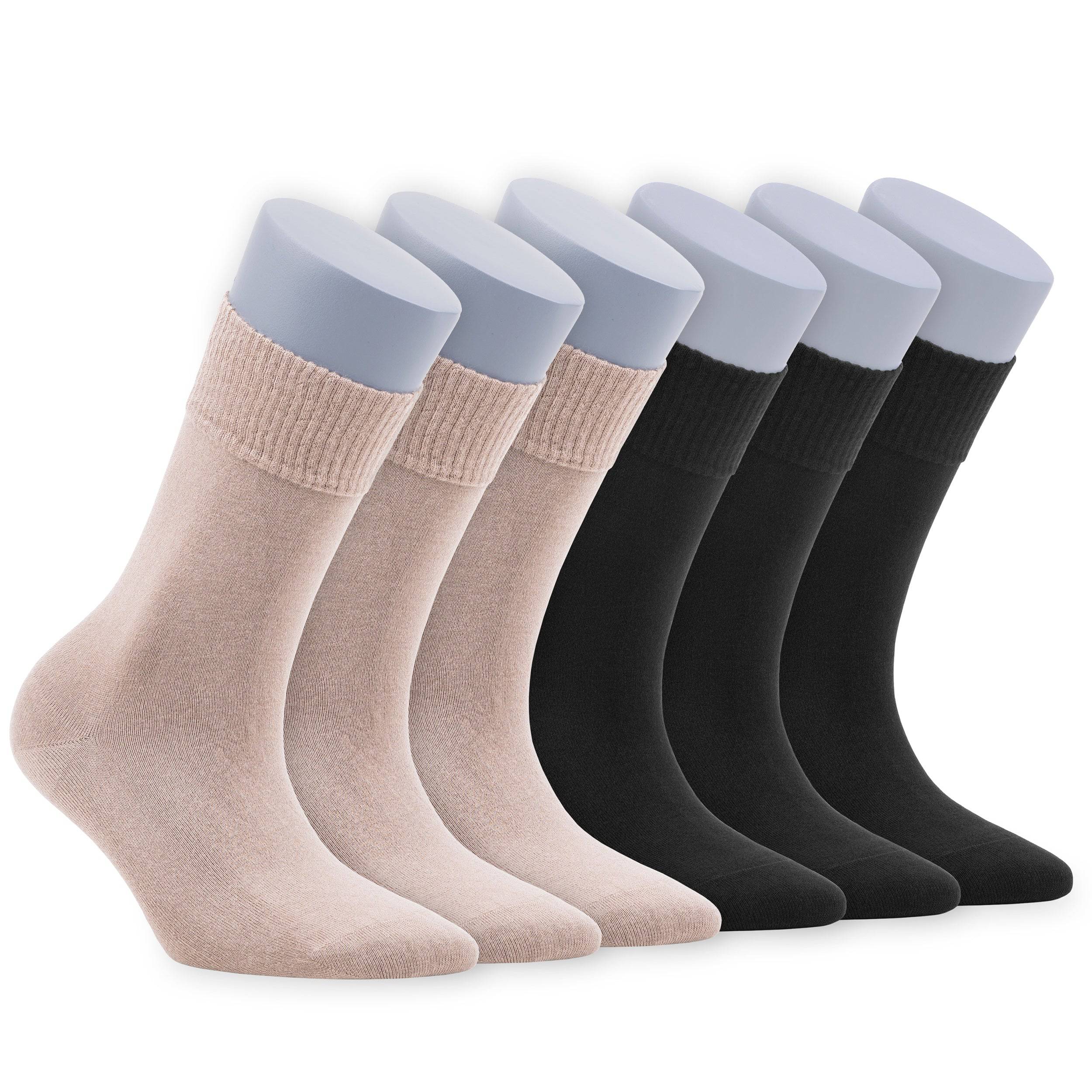 Women’s Bamboo Diabetic Crew Socks 6 Pack -585 - Bambooven