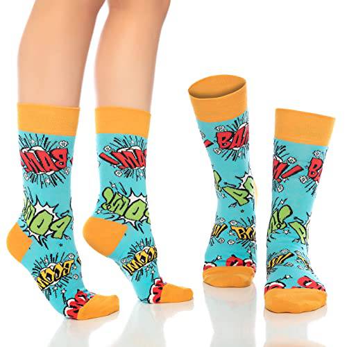 Fun Crew Socks for Men and Women – Colorful Cotton Novelty 6-Pack - Bambooven