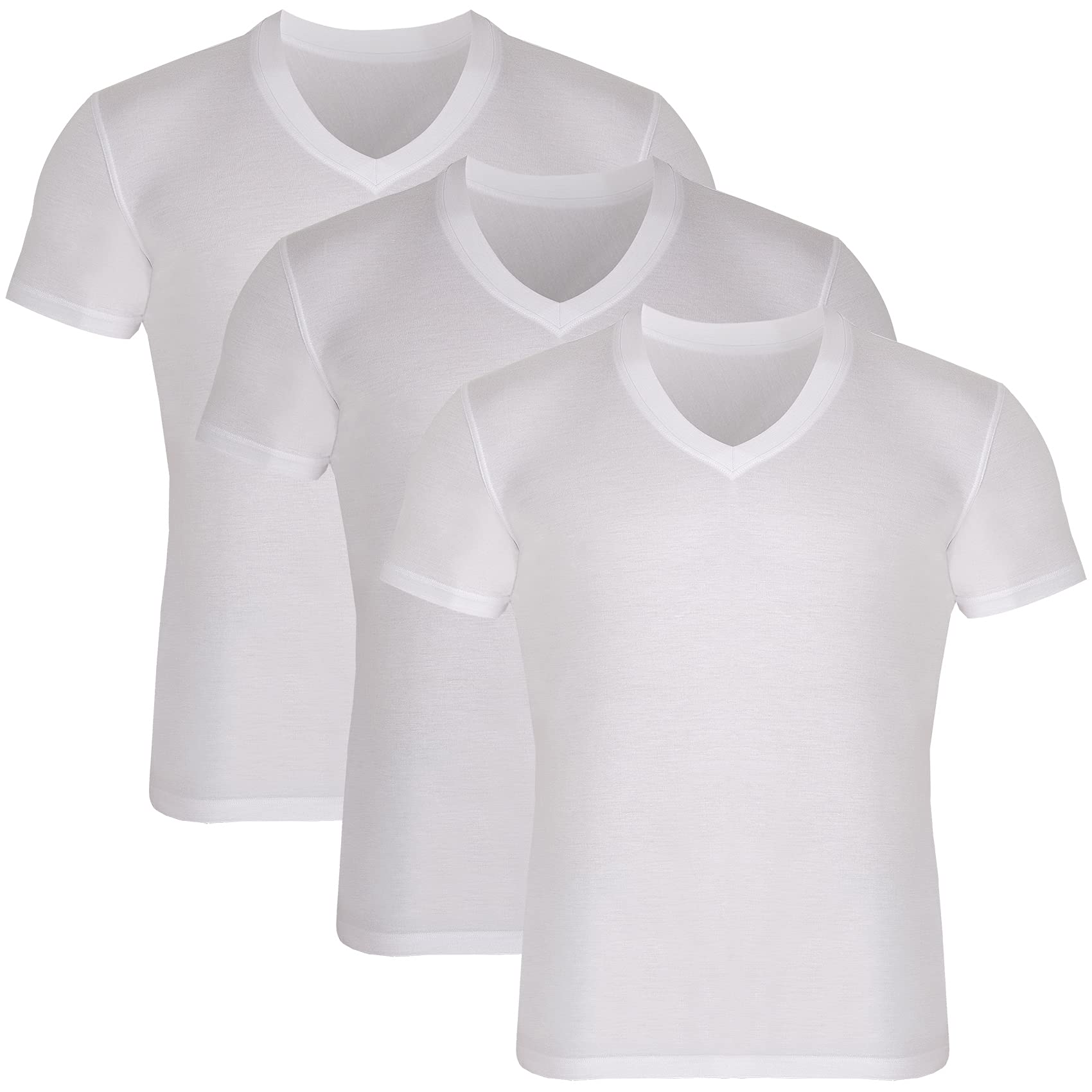 Men's Bamboo V-Neck Undershirt (3 Pack) - Bambooven