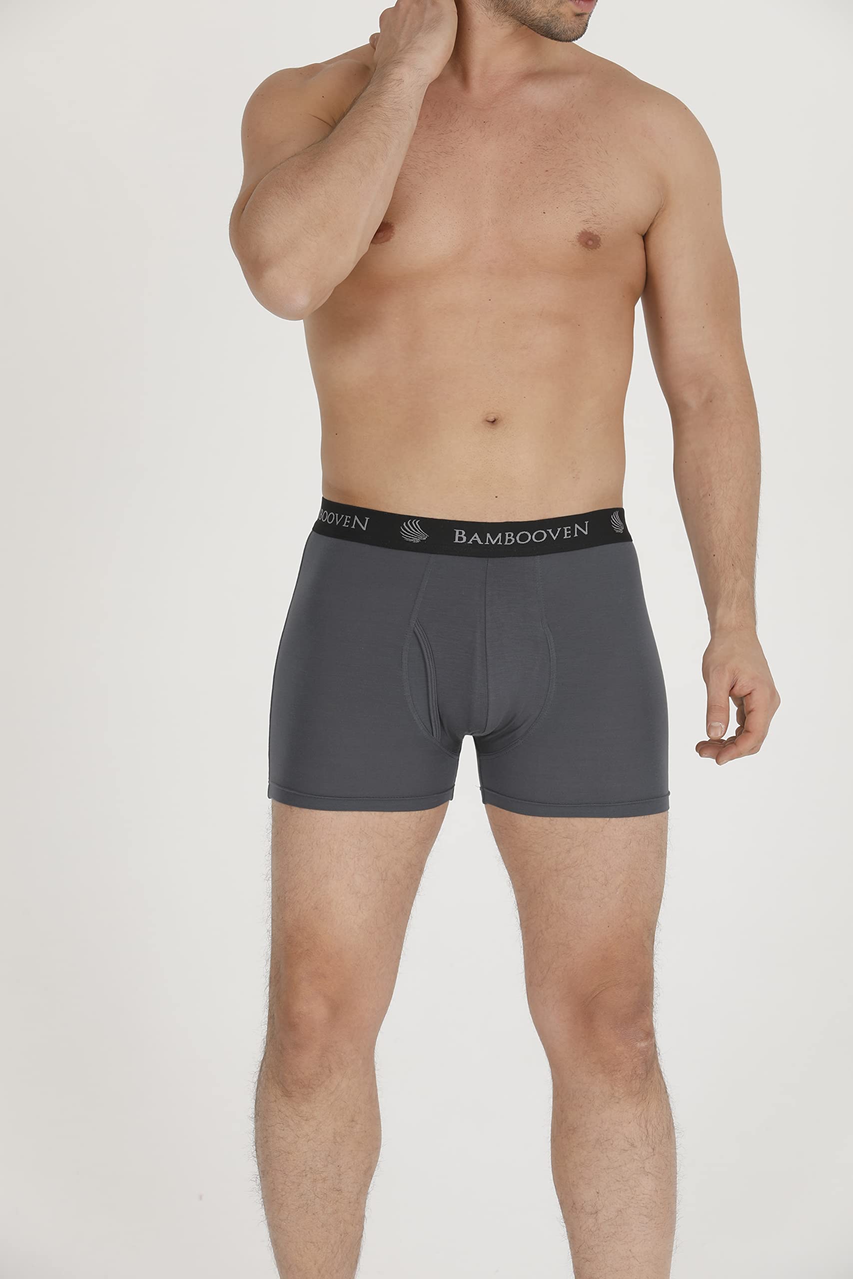 Men's Breathable Bamboo Boxer Briefs with Fly โ Sweat-Wicking (4 Pack) - Bambooven