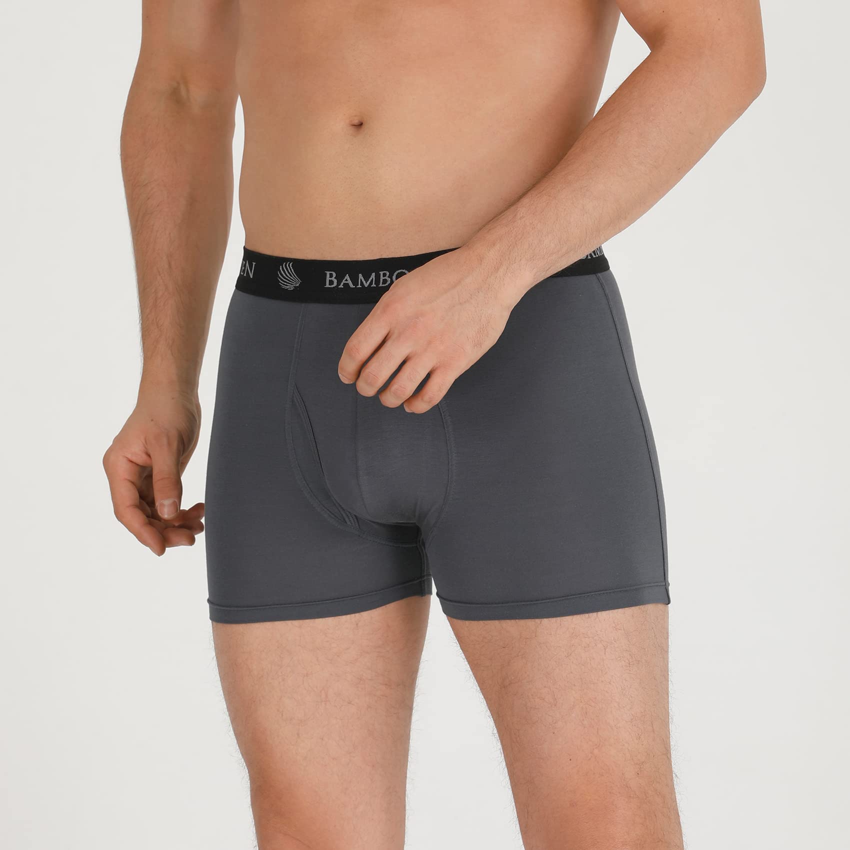 Men's Breathable Bamboo Boxer Briefs with Fly โ Sweat-Wicking (4 Pack) - Bambooven