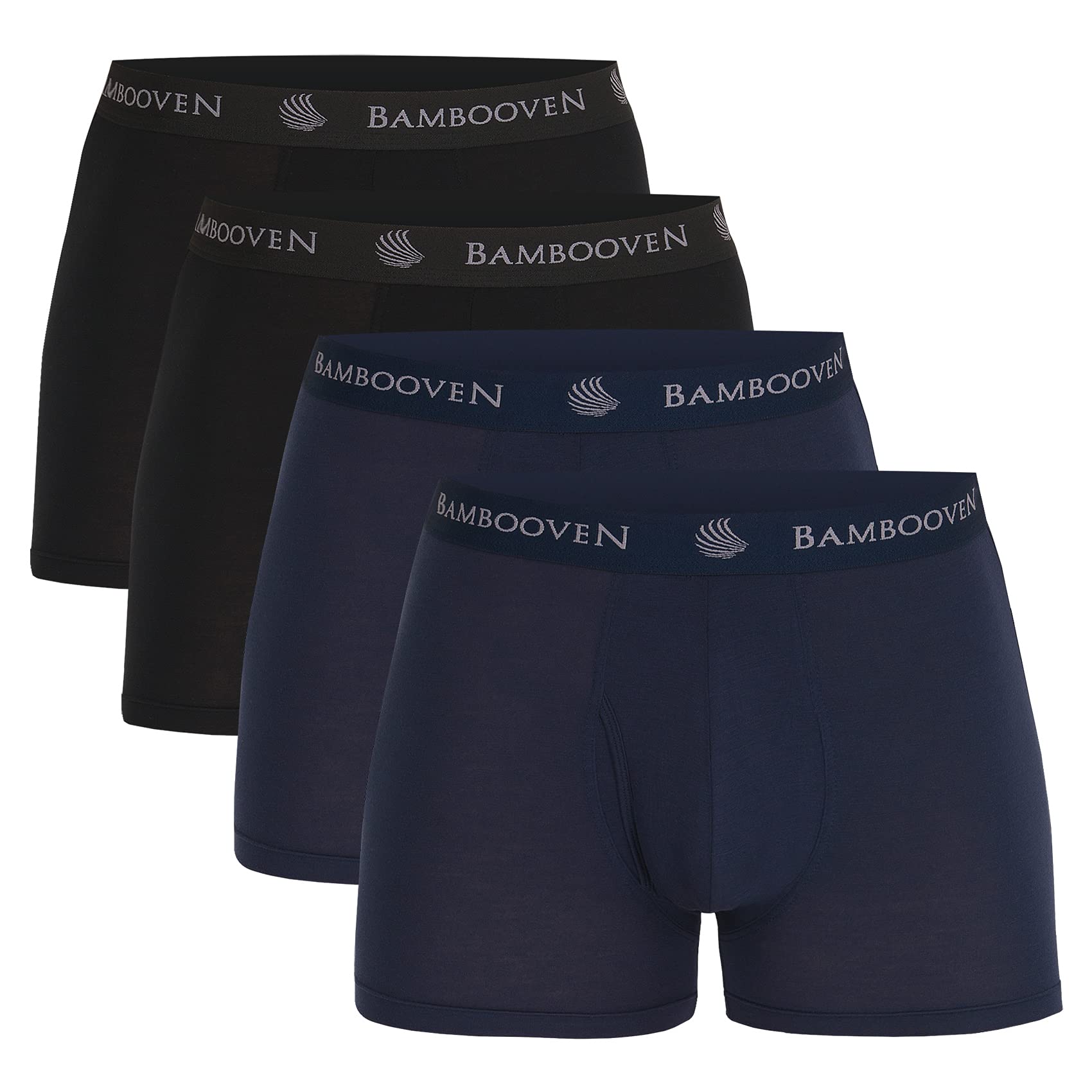 Men's Breathable Bamboo Boxer Briefs with Fly โ Sweat-Wicking (4 Pack) - Bambooven