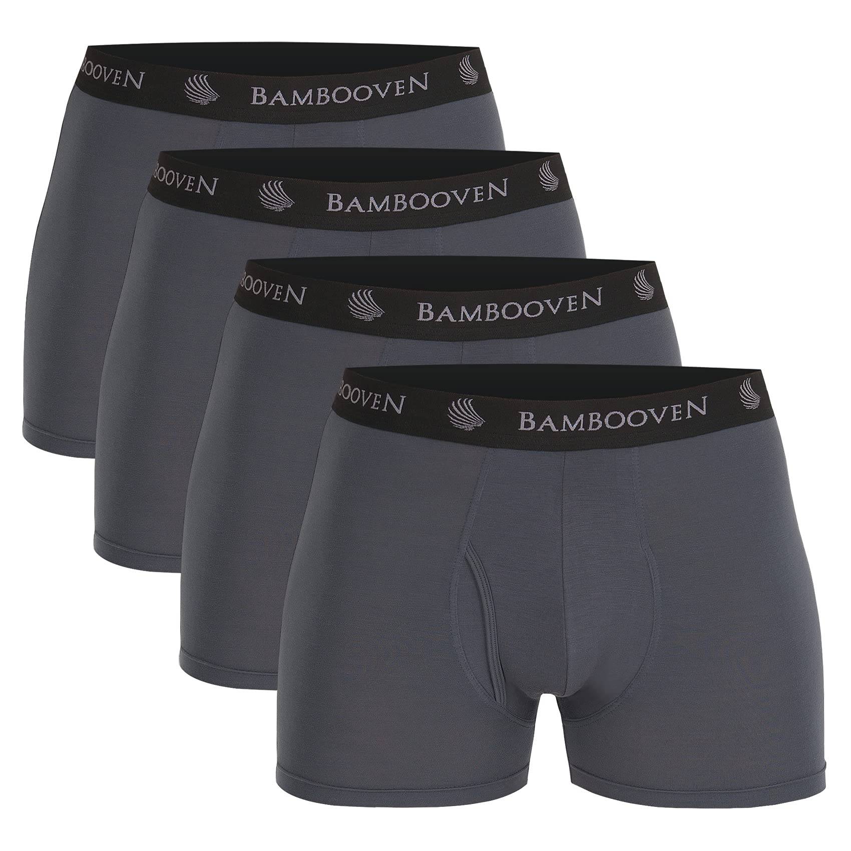 Men's Breathable Bamboo Boxer Briefs with Fly โ Sweat-Wicking (4 Pack) - Bambooven