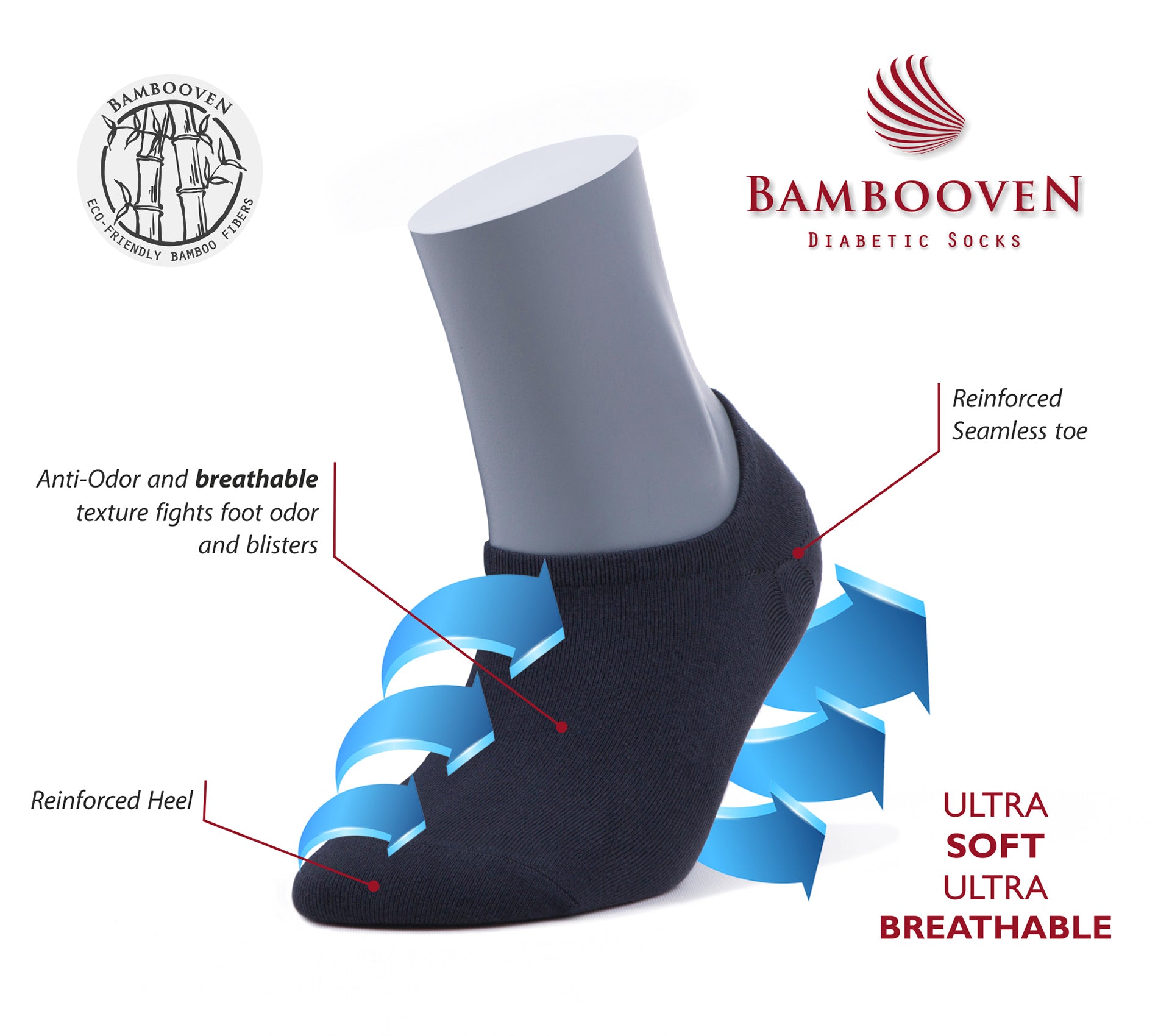 Women's Bamboo No Show Socks 6-Pack - Bambooven
