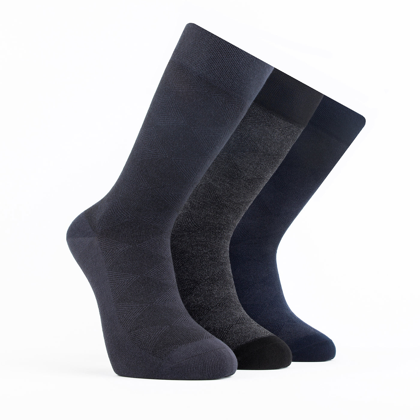 Chaussettes pour homme Bambooven – Ultra douces, en bambou de qualité supérieure, sans odeur et respirantes, chaussettes mi-mollet, chaussettes mi-mollet, fibres de bambou de luxe (lot de 3) - 406