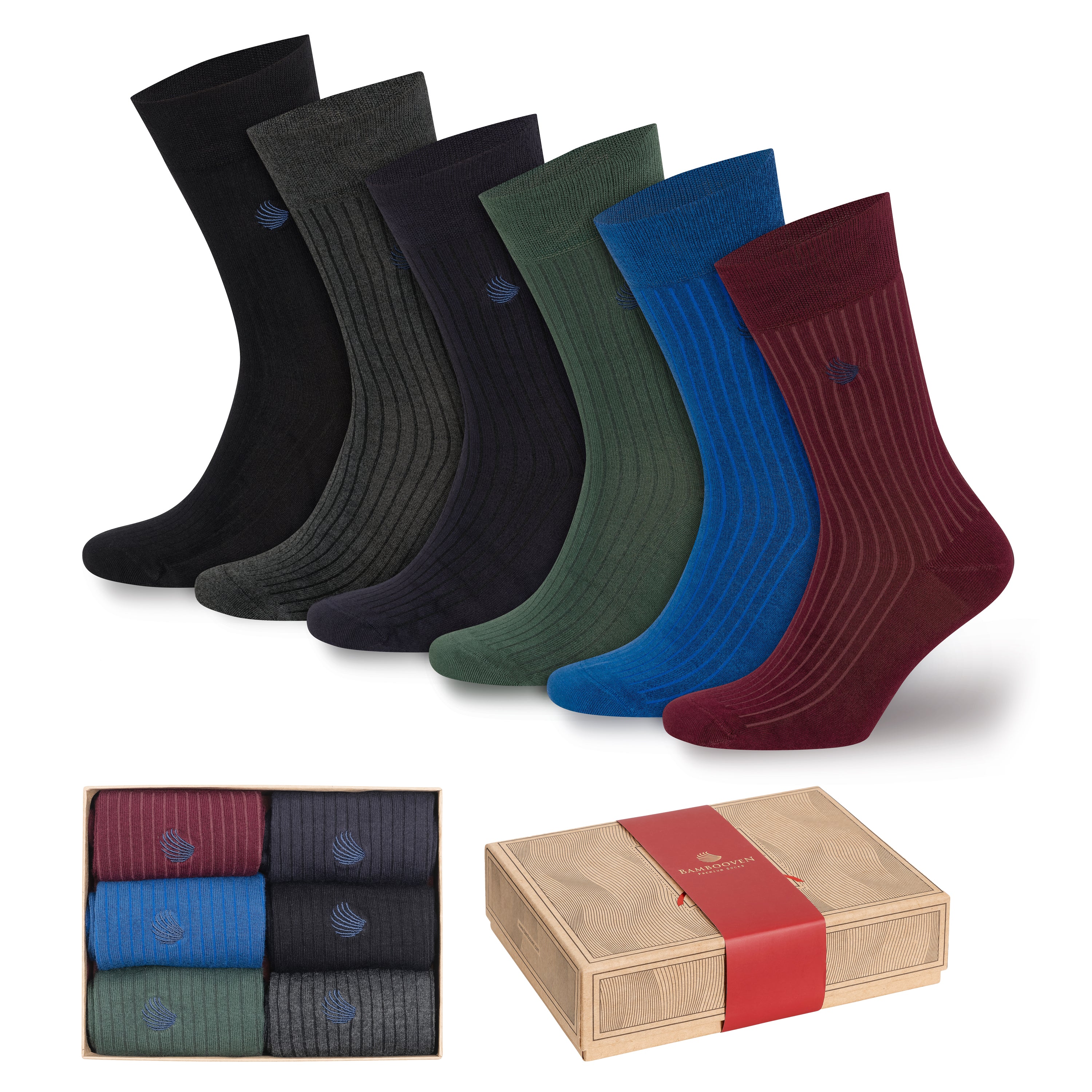 Bambooven Men’s Dress & Trouser Socks – Odor-Free Bamboo (6 Pairs) 419 - Bambooven