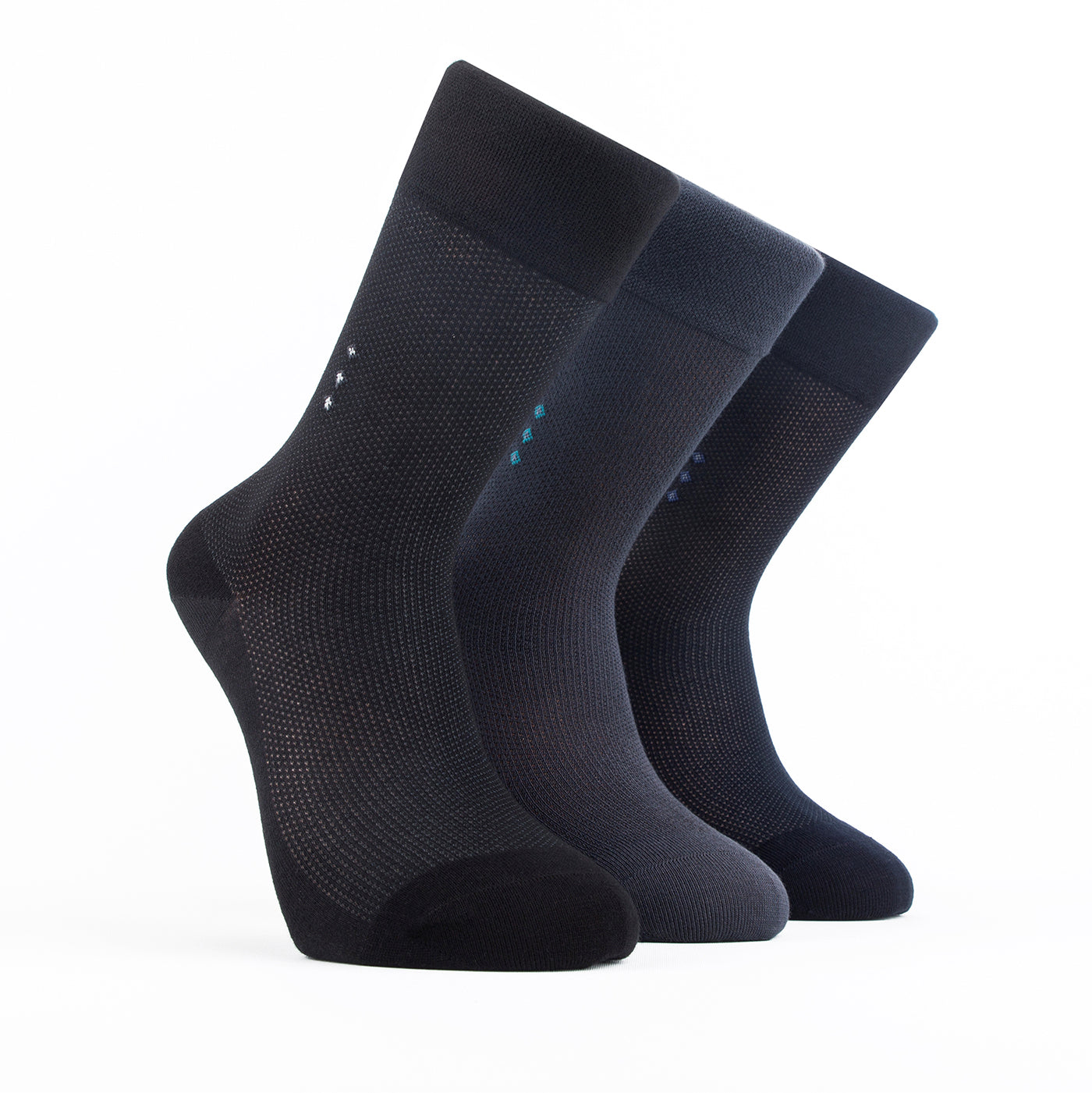 Bambooven Calcetines ligeros para vestir y pantalones para hombre, súper suaves, bambú de primera calidad, sin olores y transpirables, calcetines hasta la pantorrilla, calcetines redondos (paquete de 3) -509