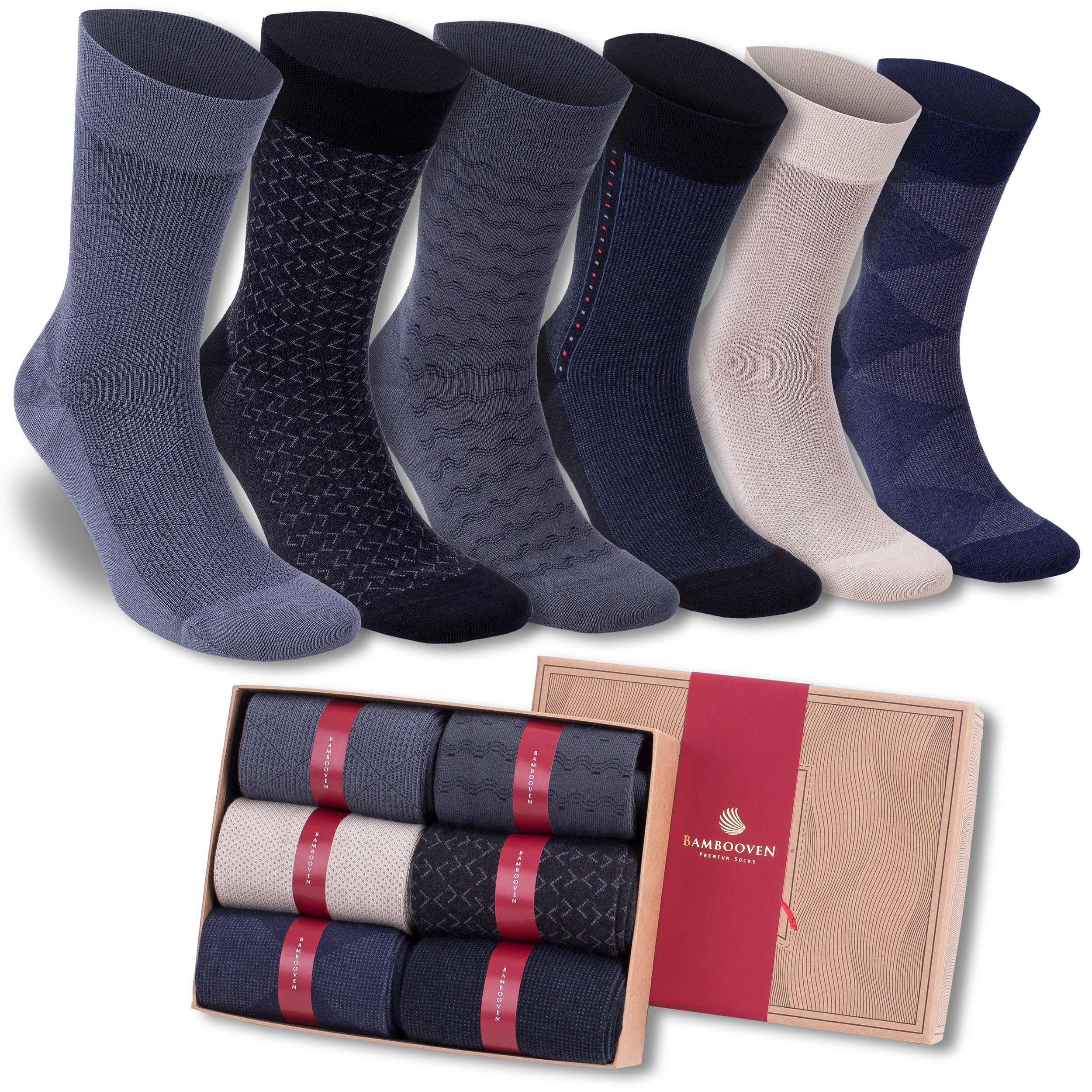 Bambooven Men’s Dress & Trouser Socks – Odor-Free Bamboo (6 Pairs) 594 - Bambooven