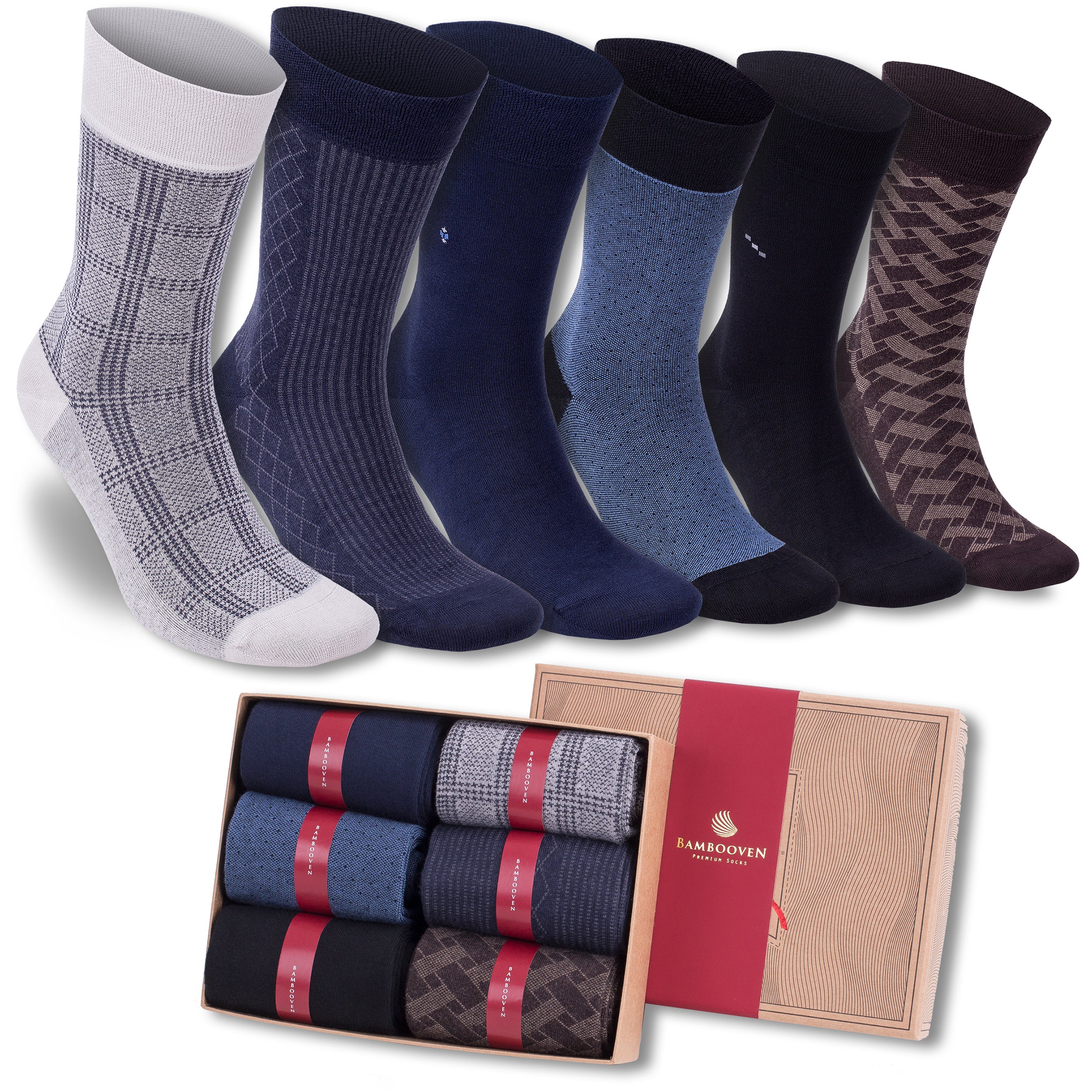 Bambooven Men’s Dress & Trouser Socks – Odor-Free Bamboo (6 Pairs) 595 - Bambooven