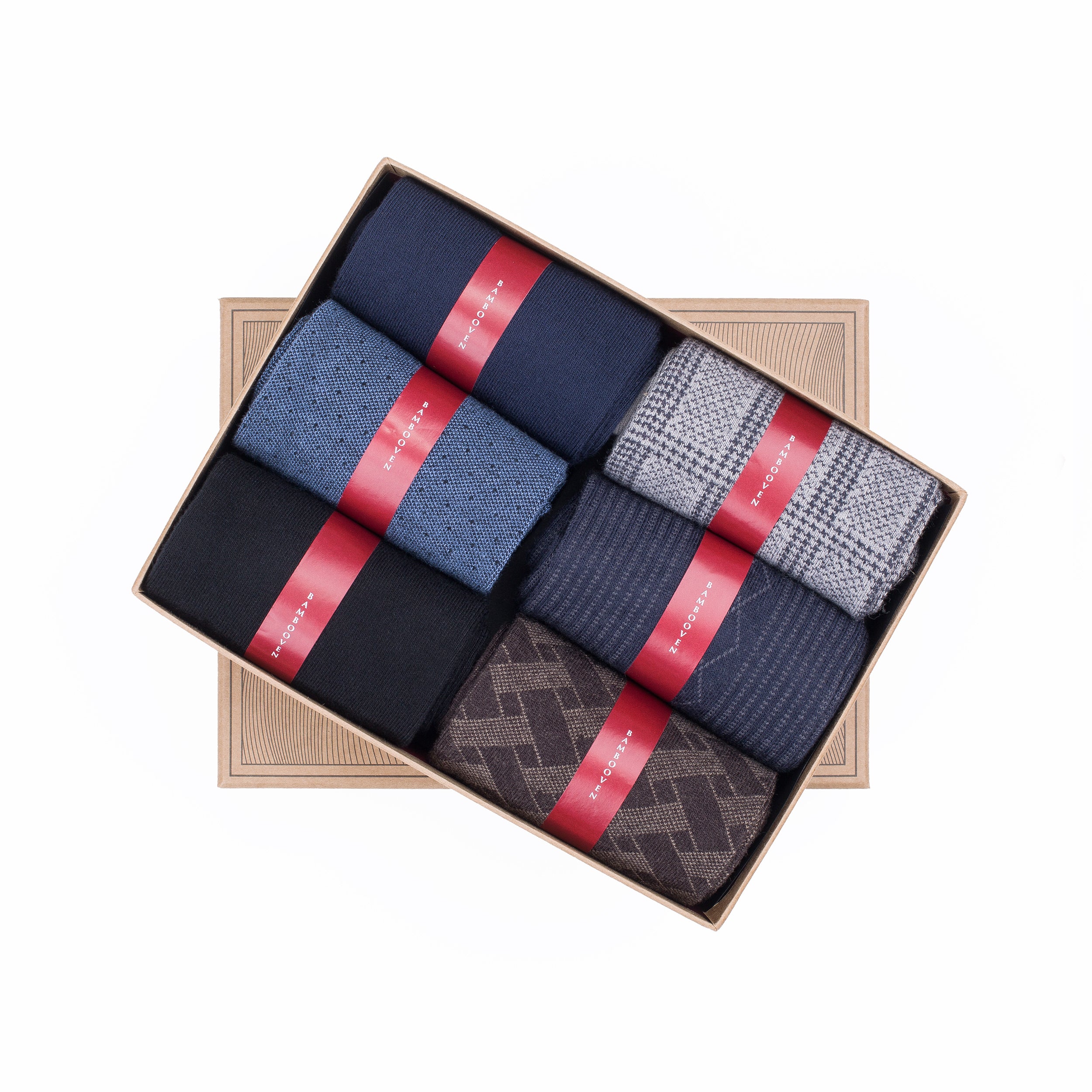 Bambooven Men’s Dress & Trouser Socks – Odor-Free Bamboo (6 Pairs) 595 - Bambooven
