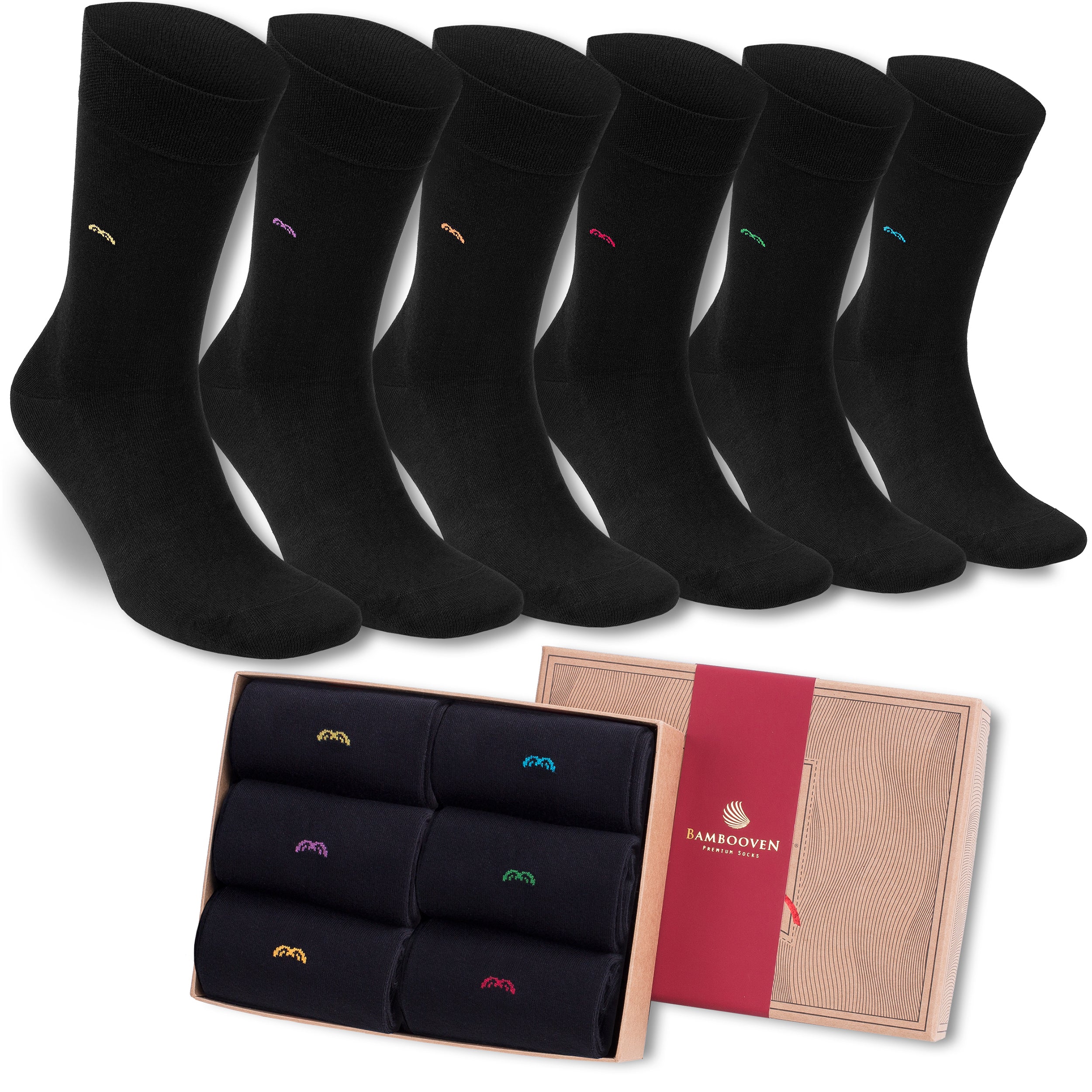 Bambooven Men’s Dress & Trouser Socks – Odor-Free Bamboo (6 Pairs) 635 - Bambooven