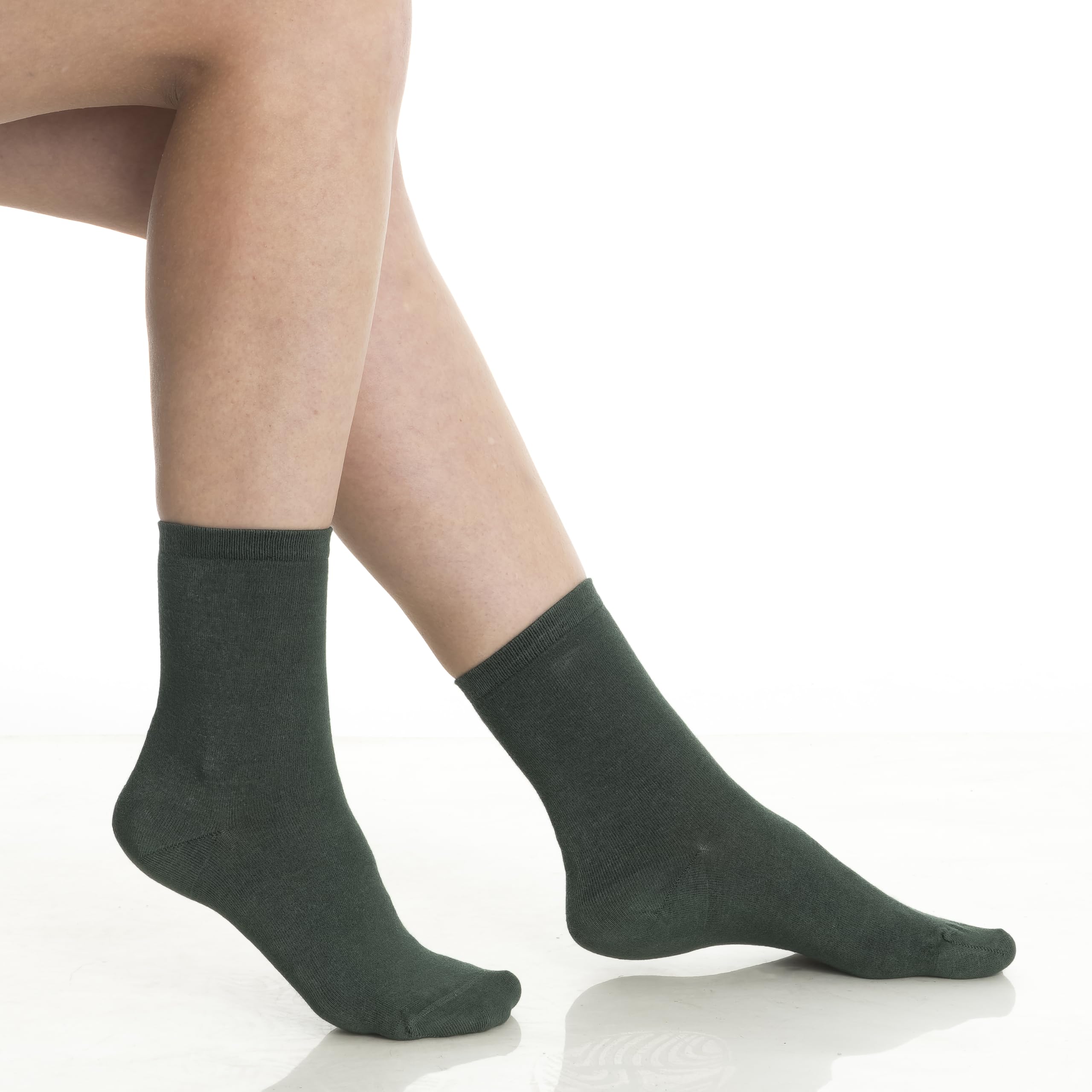 BAMBOOVEN Women’s Bamboo Crew Socks for Women - Super Soft, Odor Free and Breathable Socks - 3 Pairs (Women’s Shoe Size 6-9/9-12) - Bambooven