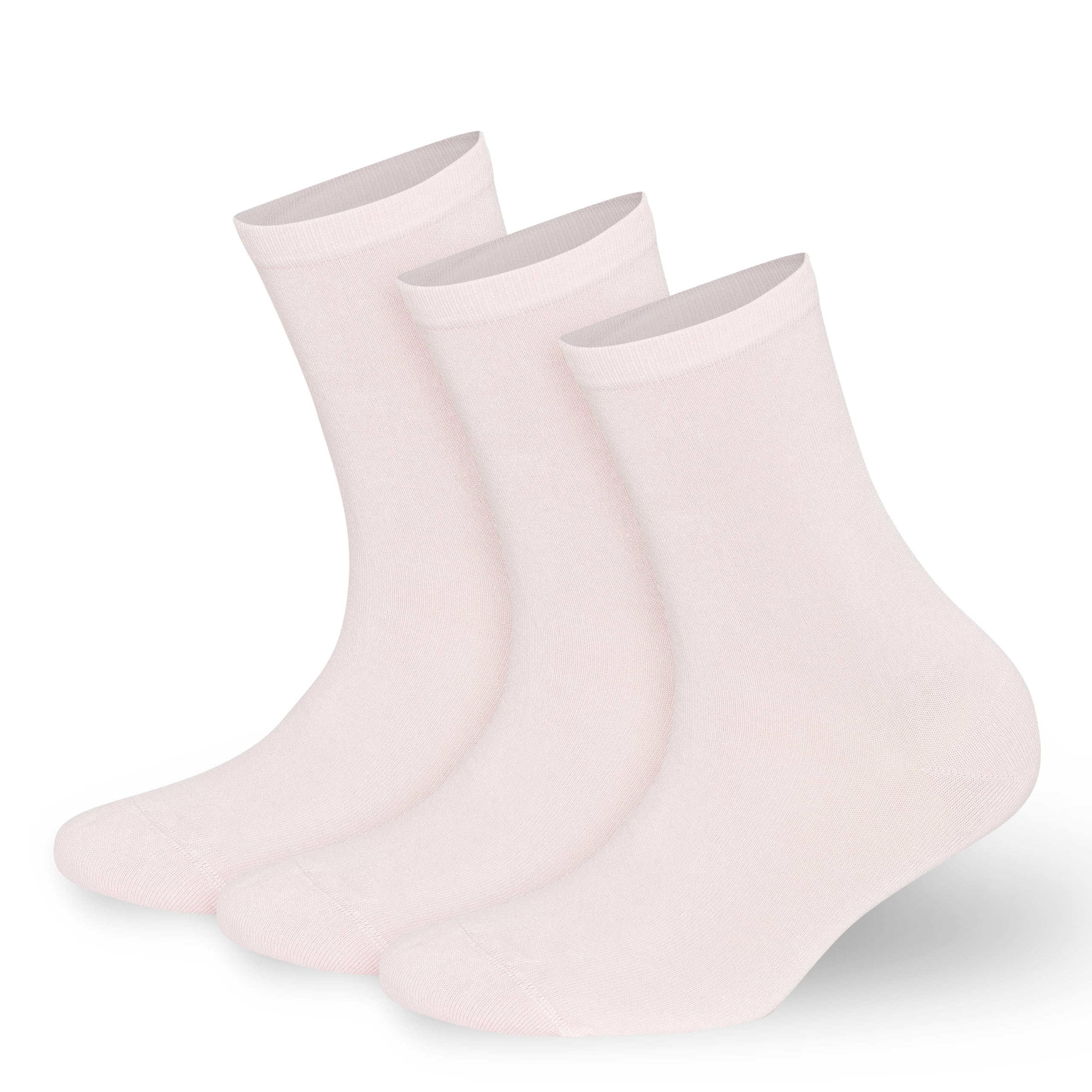 BAMBOOVEN Women’s Bamboo Crew Socks for Women - Super Soft, Odor Free and Breathable Socks - 3 Pairs (Women’s Shoe Size 6-9/9-12) - Bambooven