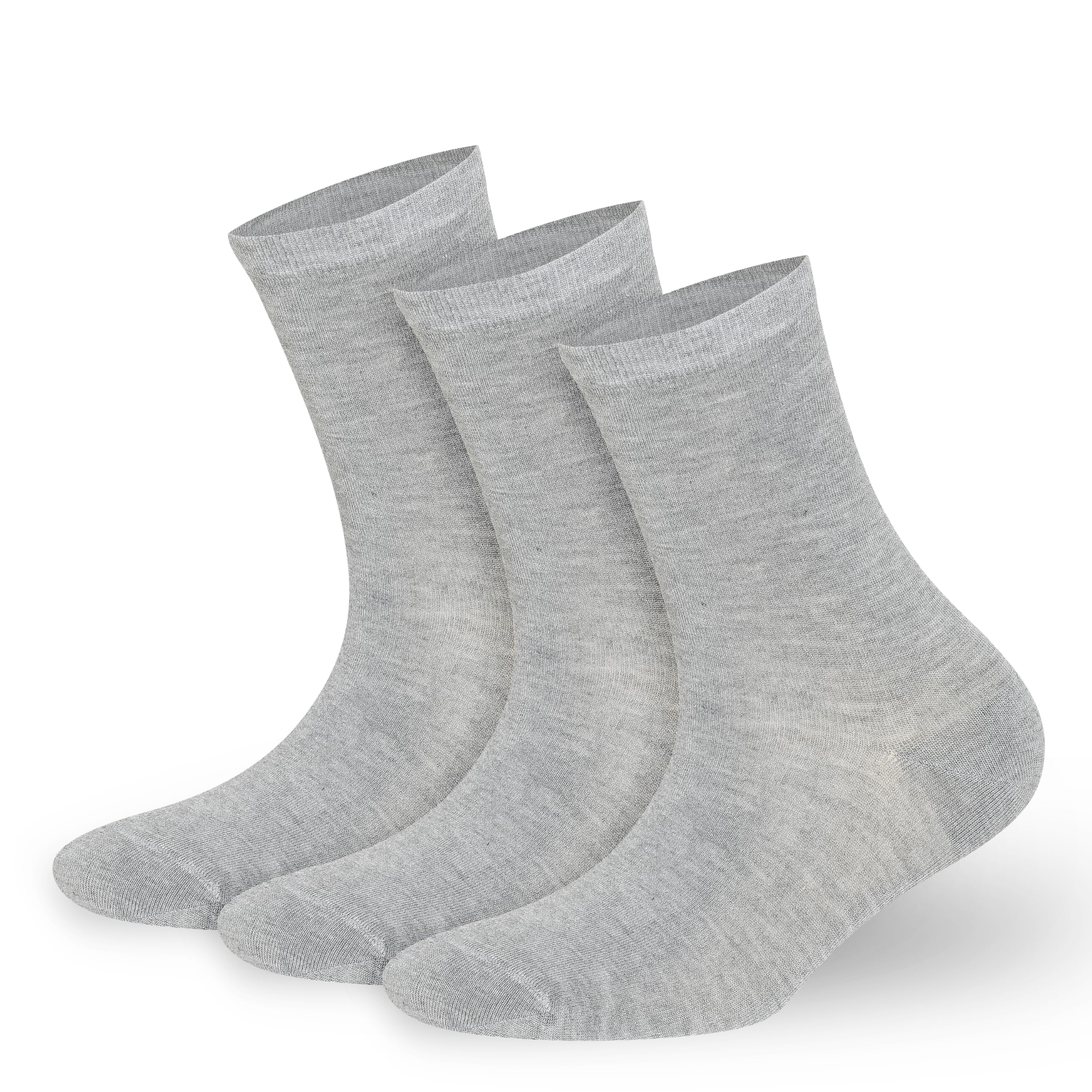 BAMBOOVEN Women’s Bamboo Crew Socks for Women - Super Soft, Odor Free and Breathable Socks - 3 Pairs (Women’s Shoe Size 6-9/9-12) - Bambooven