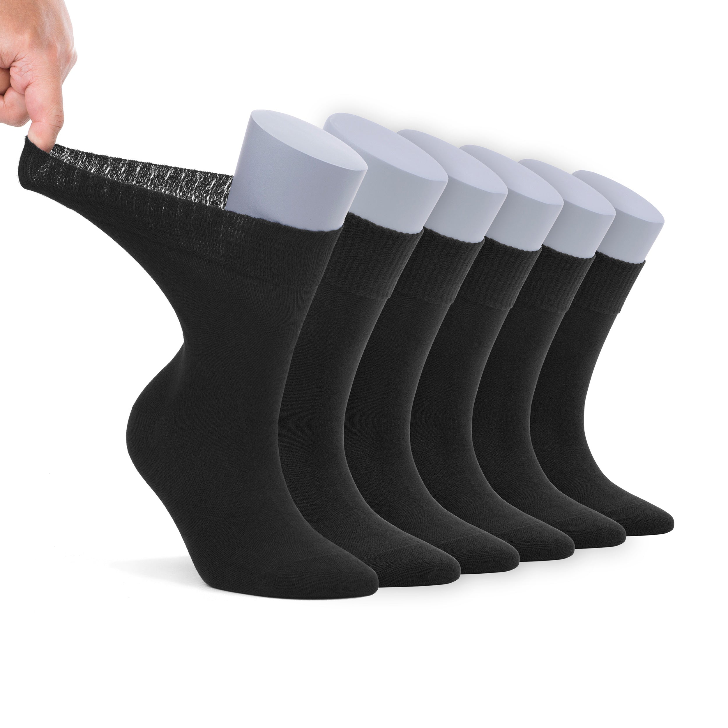 Women’s Bamboo Diabetic Crew Socks  6 Pack - 587