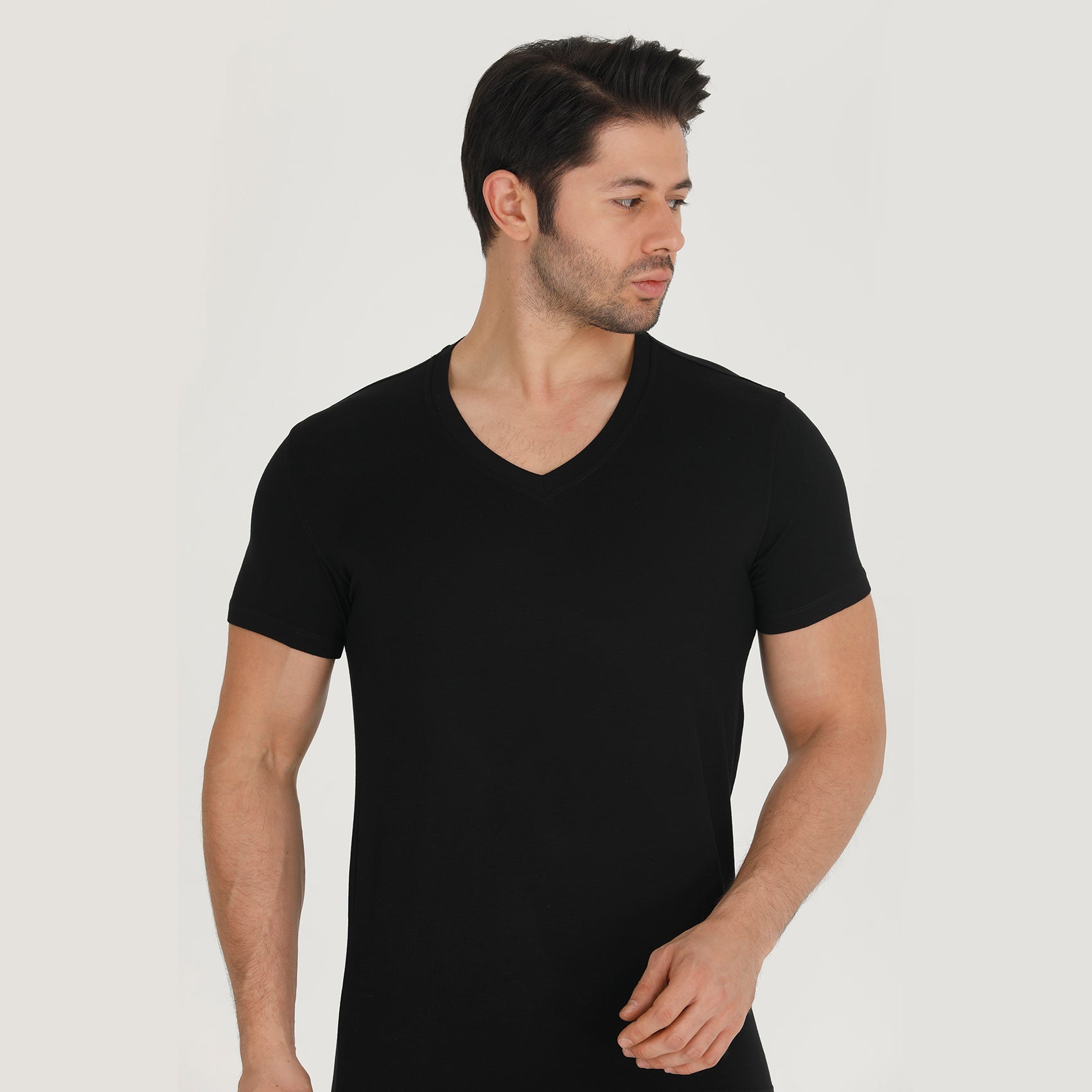 Maillot de corps col V en bambou pour homme (lot de 3)