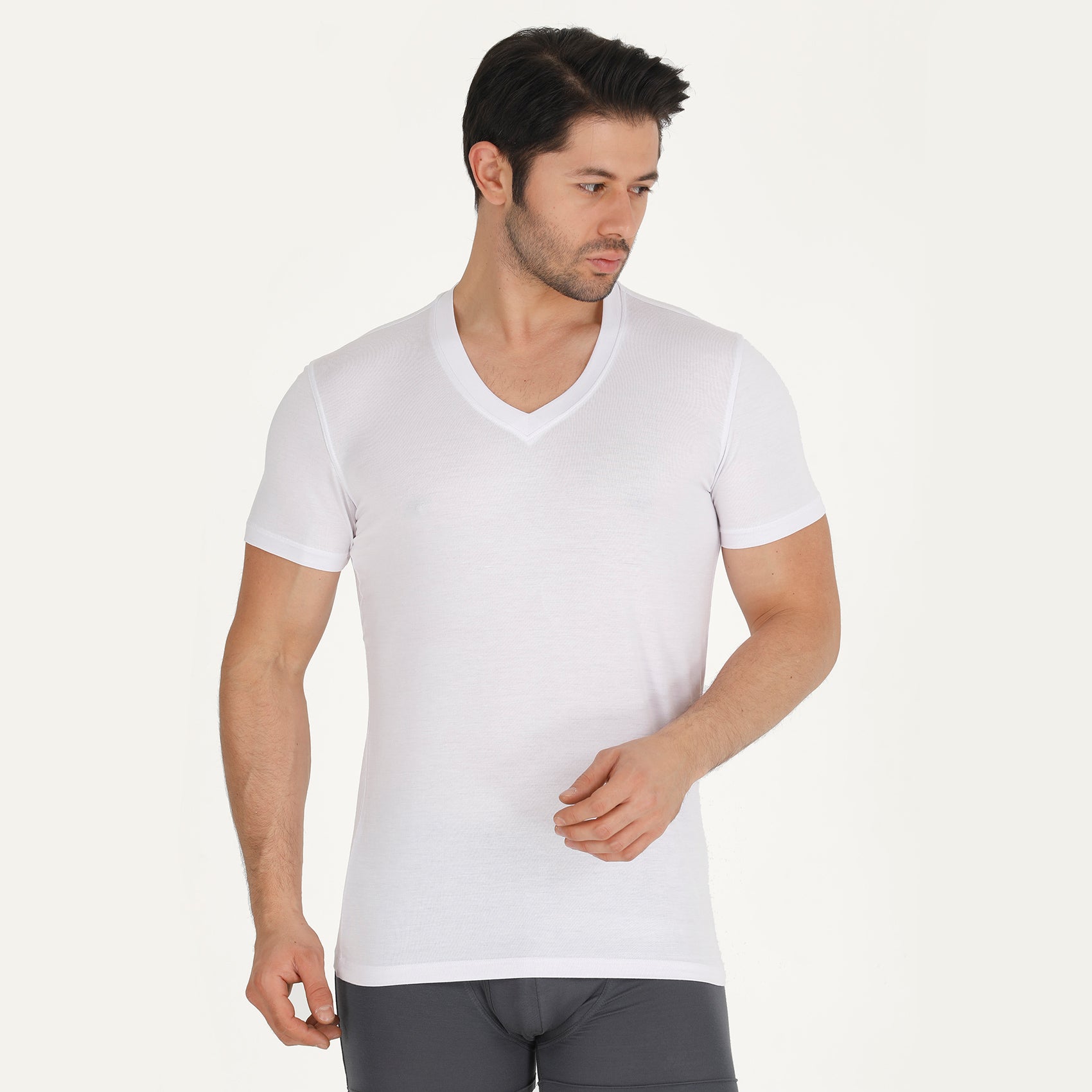 Maillot de corps col V en bambou pour homme (lot de 3)