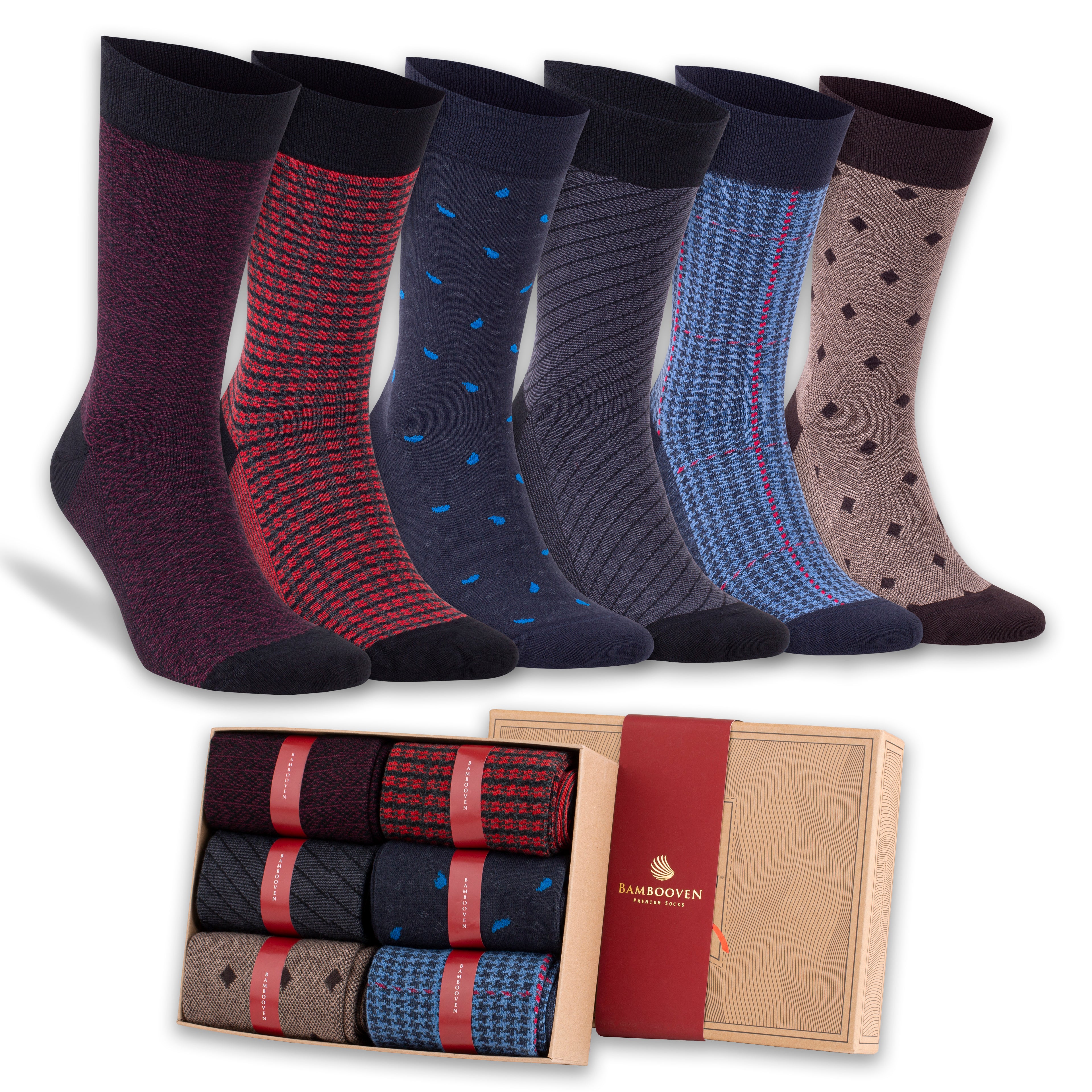 Bambooven Men’s Dress & Trouser Socks – Odor-Free Bamboo (6 Pairs) 638 - Bambooven