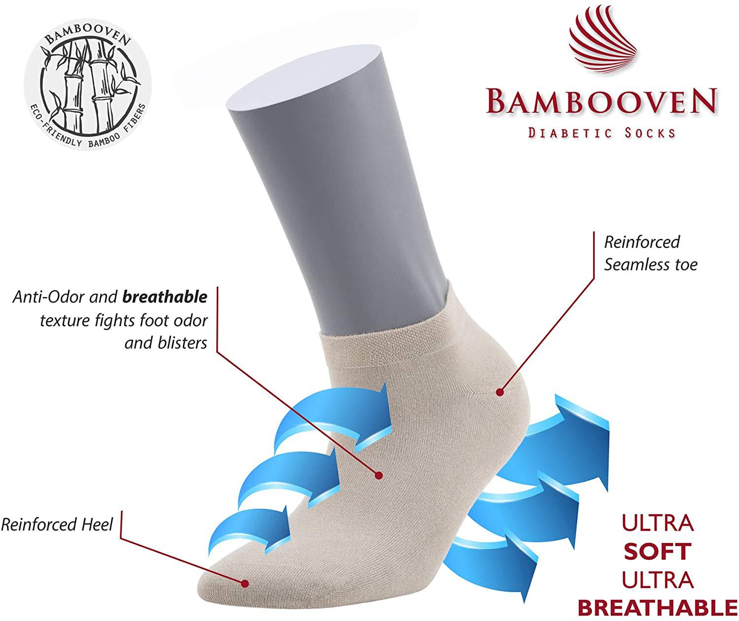 Bambooven Women’s Casual Ankle Socks – Soft & Breathable Bamboo (6 Pack) - Bambooven