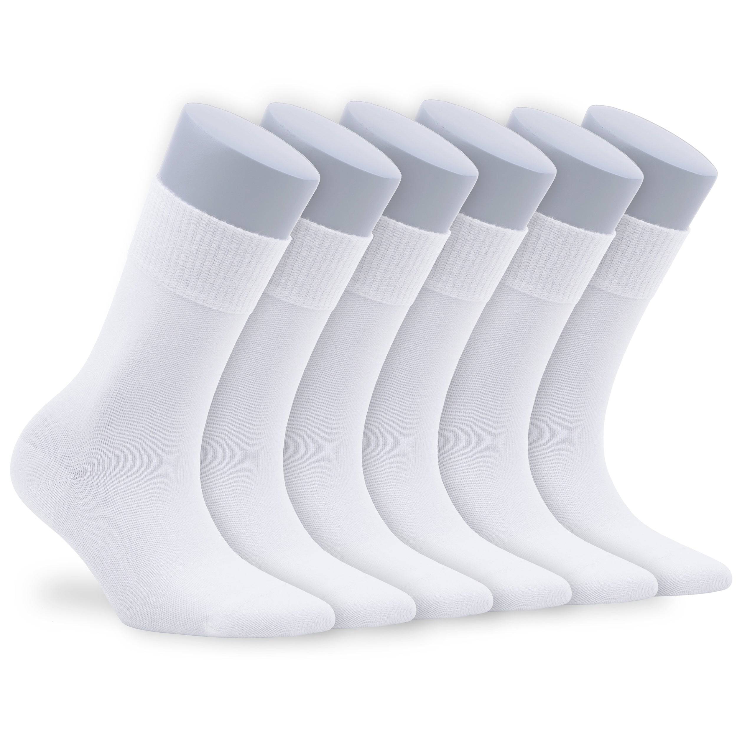 Bambooven Women’s Diabetic Dress & Trouser Socks – White, Loose Fit (6 Pack) - Bambooven