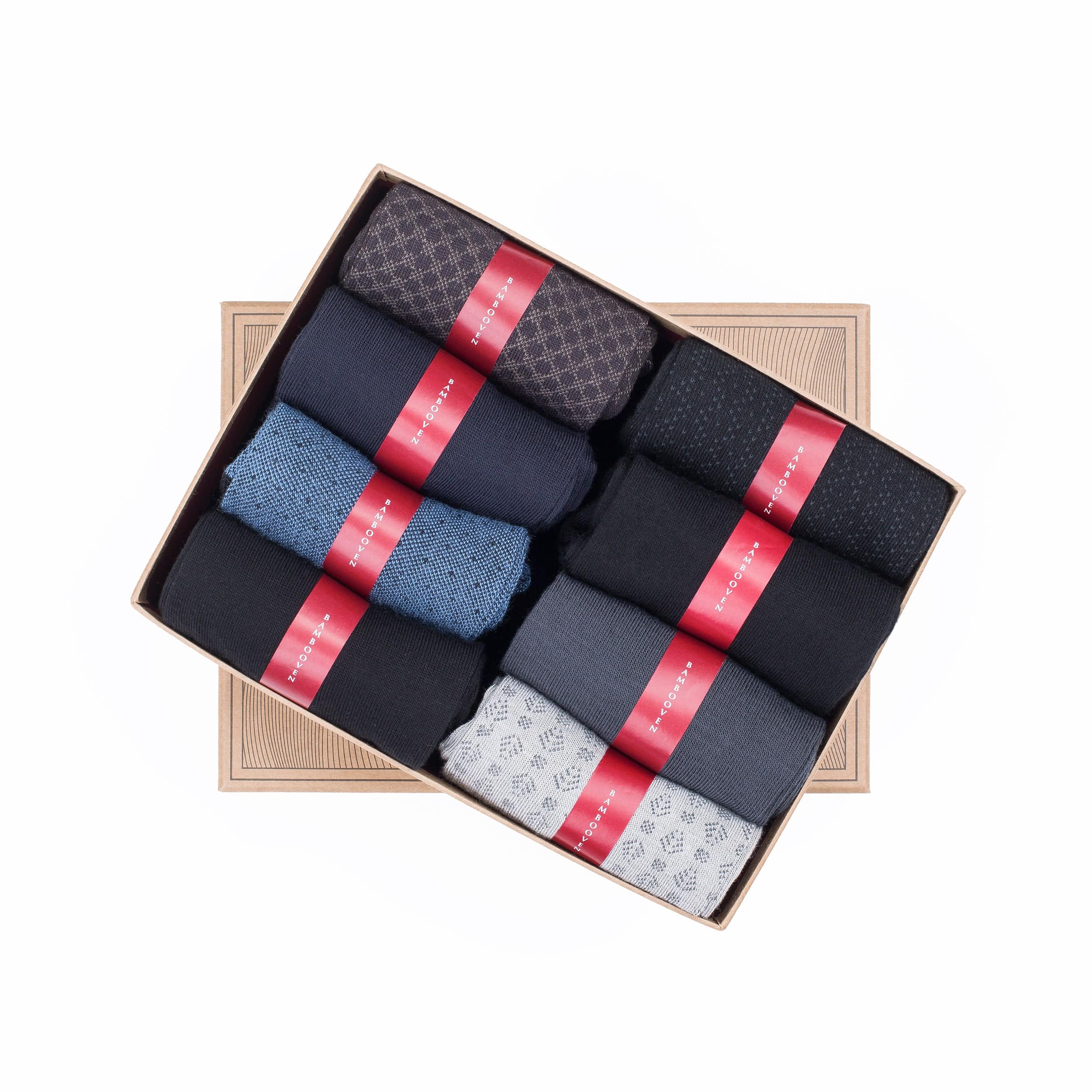 Bambooven Men’s Bamboo Dress Socks – Soft & Odor-Free (8 Pack)-592 - Bambooven