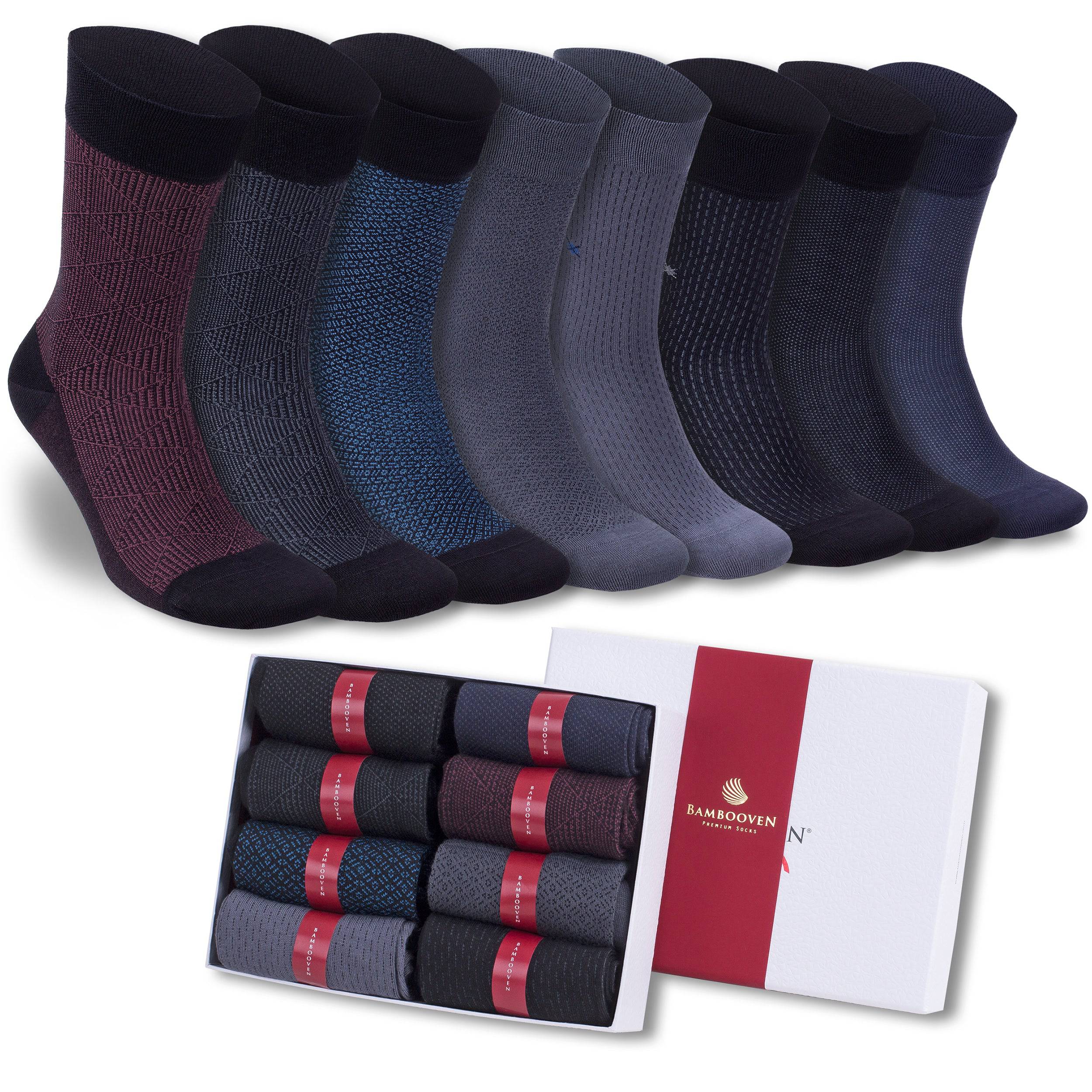 Bambooven Men’s Lightweight Dress & Trouser Socks – (8 Pack) - Bambooven