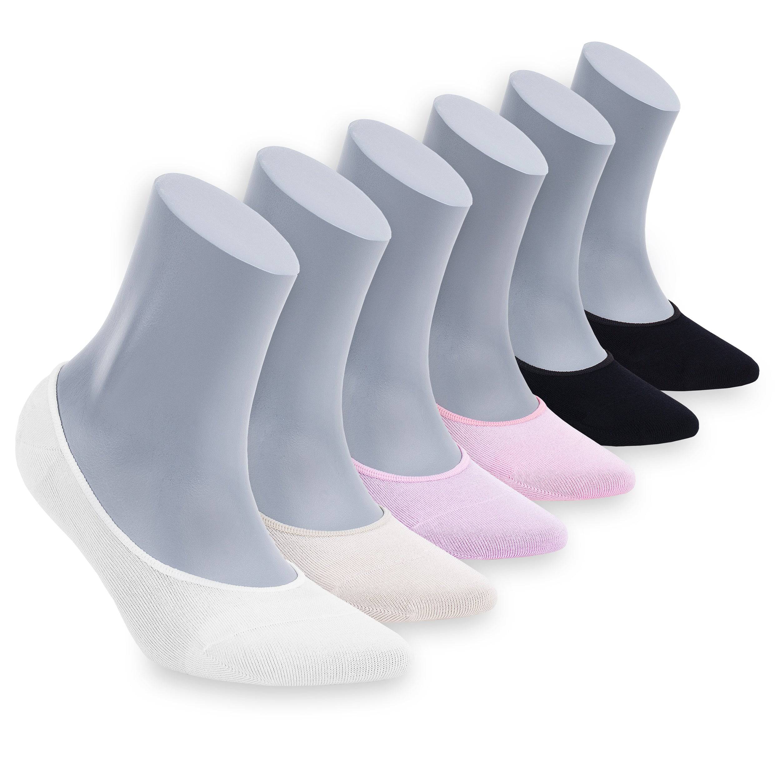 Bambooven Women's Bamboo Premium No Show Invisible Socks 6 Pairs-612 - Bambooven