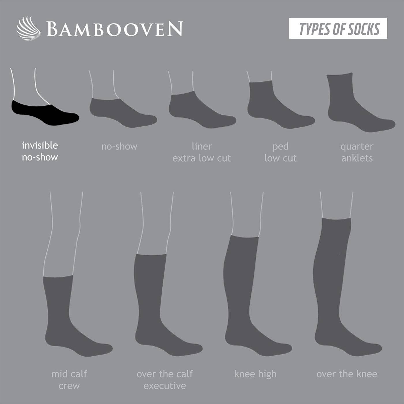 Bambooven Women's Bamboo Premium No Show Invisible Socks 6 Pairs-612 - Bambooven