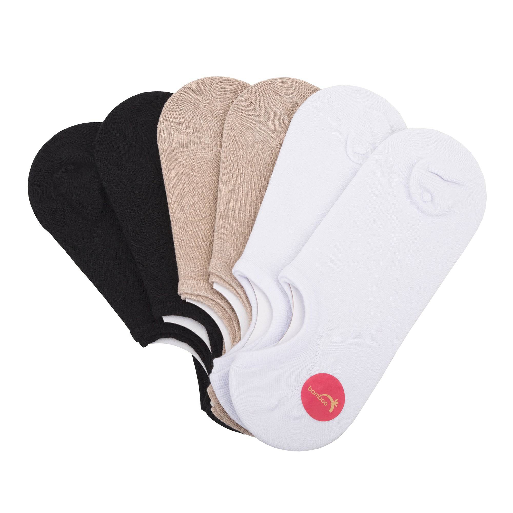 Bambooven Women's Premium Ultra Soft Bamboo No Show Casual Socks, 6pk.-553 - Bambooven