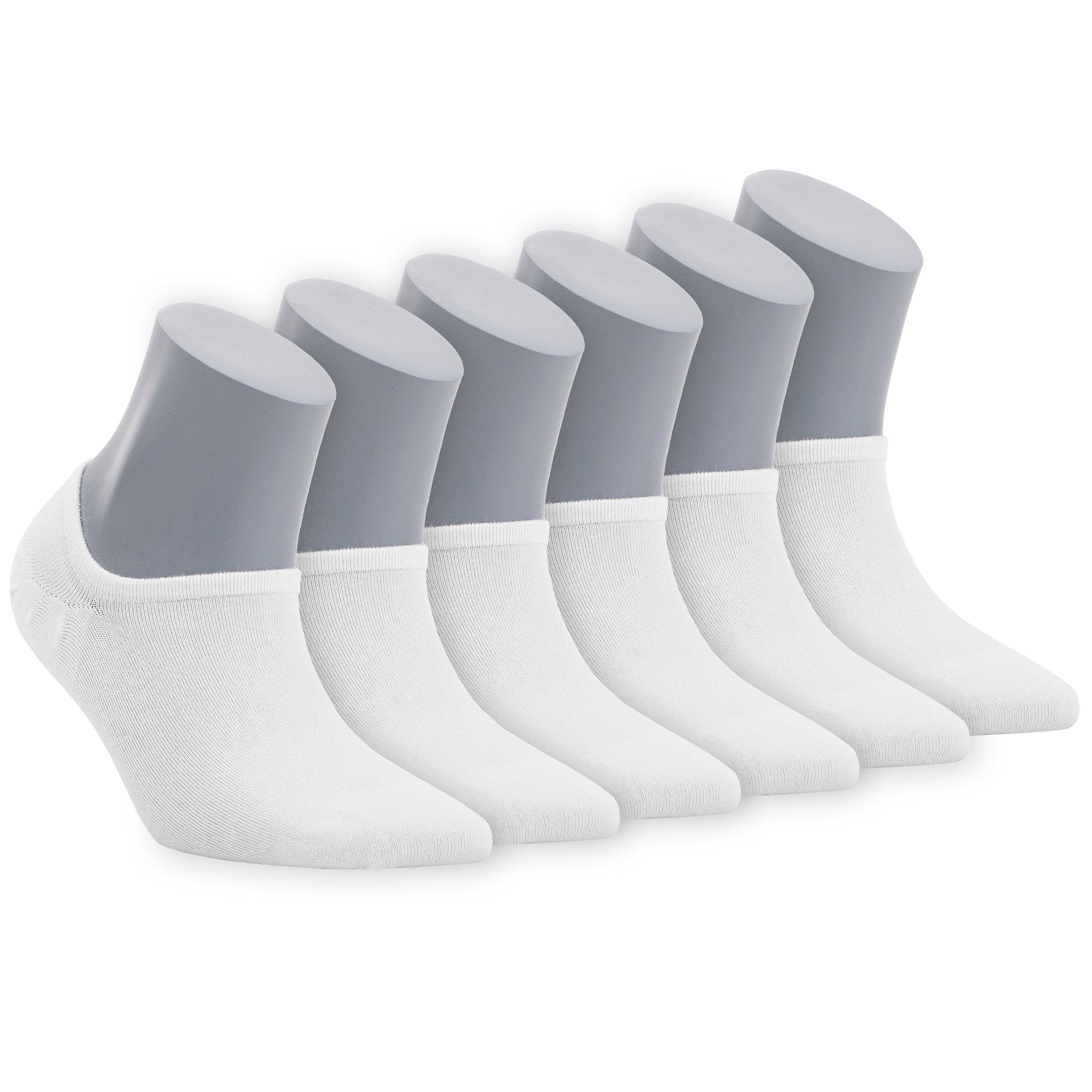 Bambooven Women's Premium Ultra Soft Bamboo No Show Casual White Socks, 6pk. -611 - Bambooven