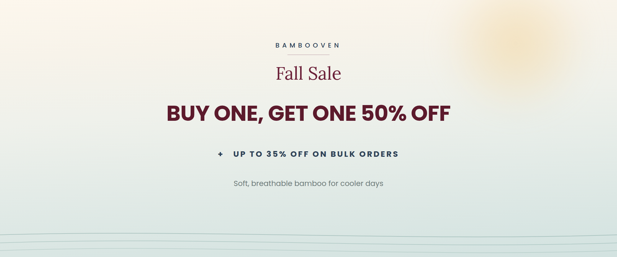 Bambooven Fall Sale, buy one get one 50% off