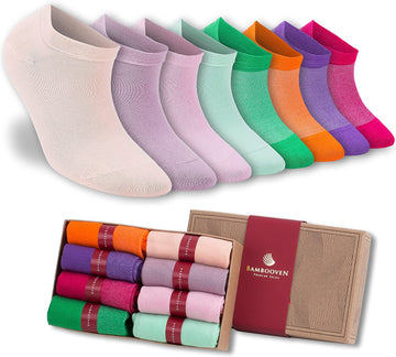 Comfort socks for women with no-slip socks, with soft fabric. Comfort ankle socks by Bambooven. 